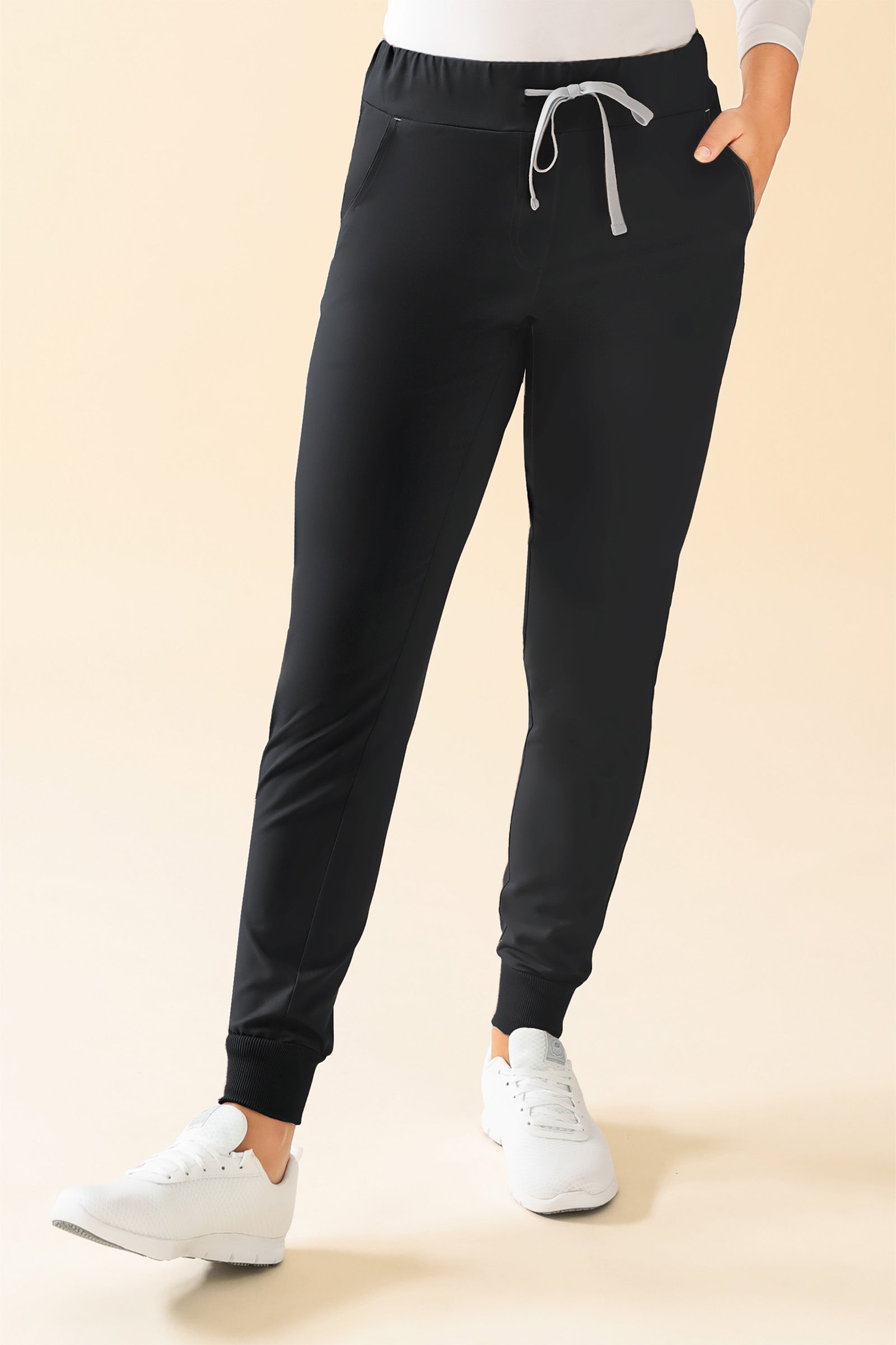 KAERE Hose Damen - Saumbündchen ohne Beintaschen schwarz, Vue de face