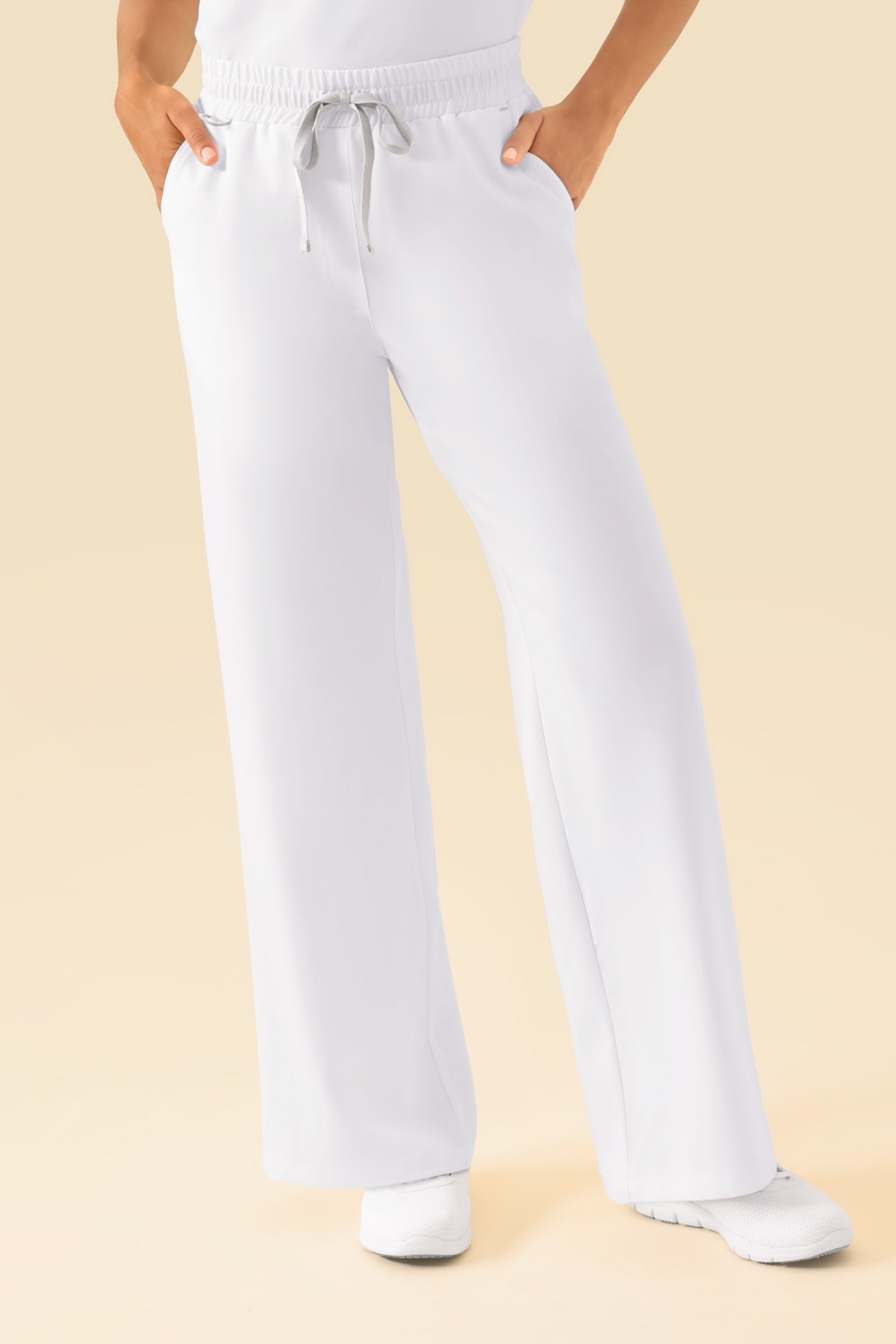 KAERE Hose Damen - weites Bein weiss, Vorderansicht