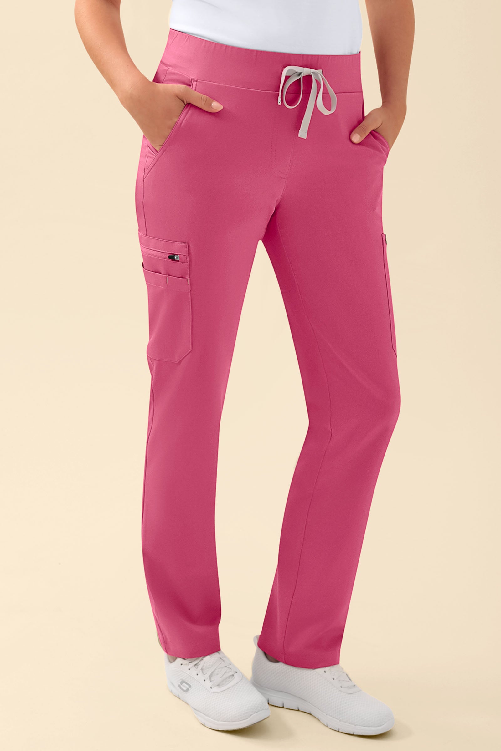 KAERE Hose Damen - gerader Saum mit Beintaschen rosenholz
