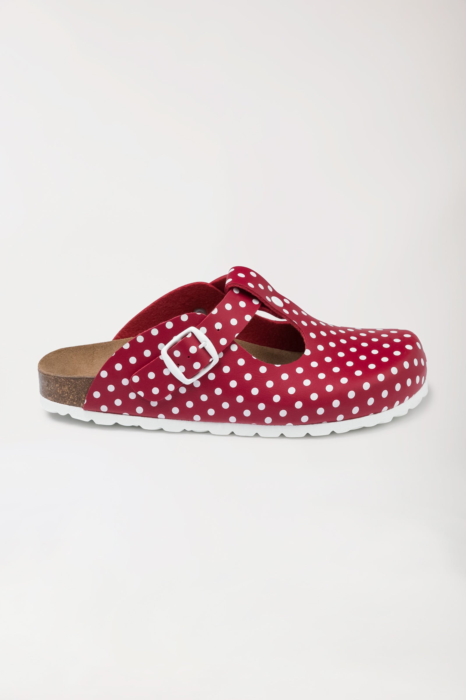 Damen Clog rot/weiss, Vorderansicht