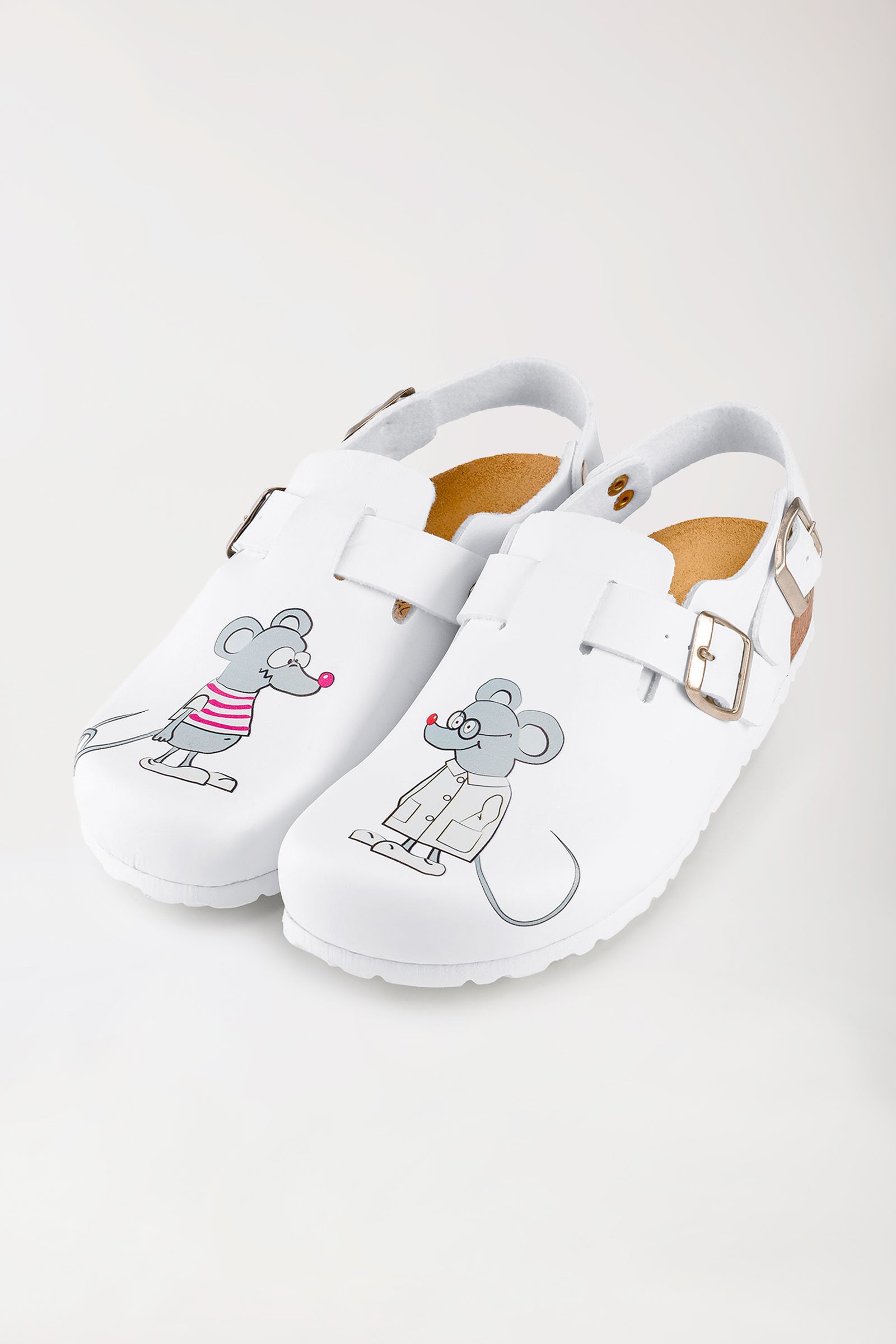Damen Clog weiss, Vue de face