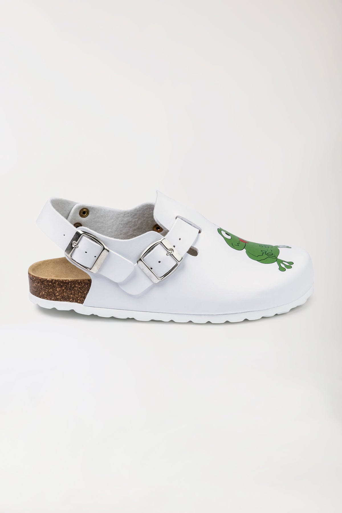 Damen Clog - Motivdruck - weiss, Vue de face