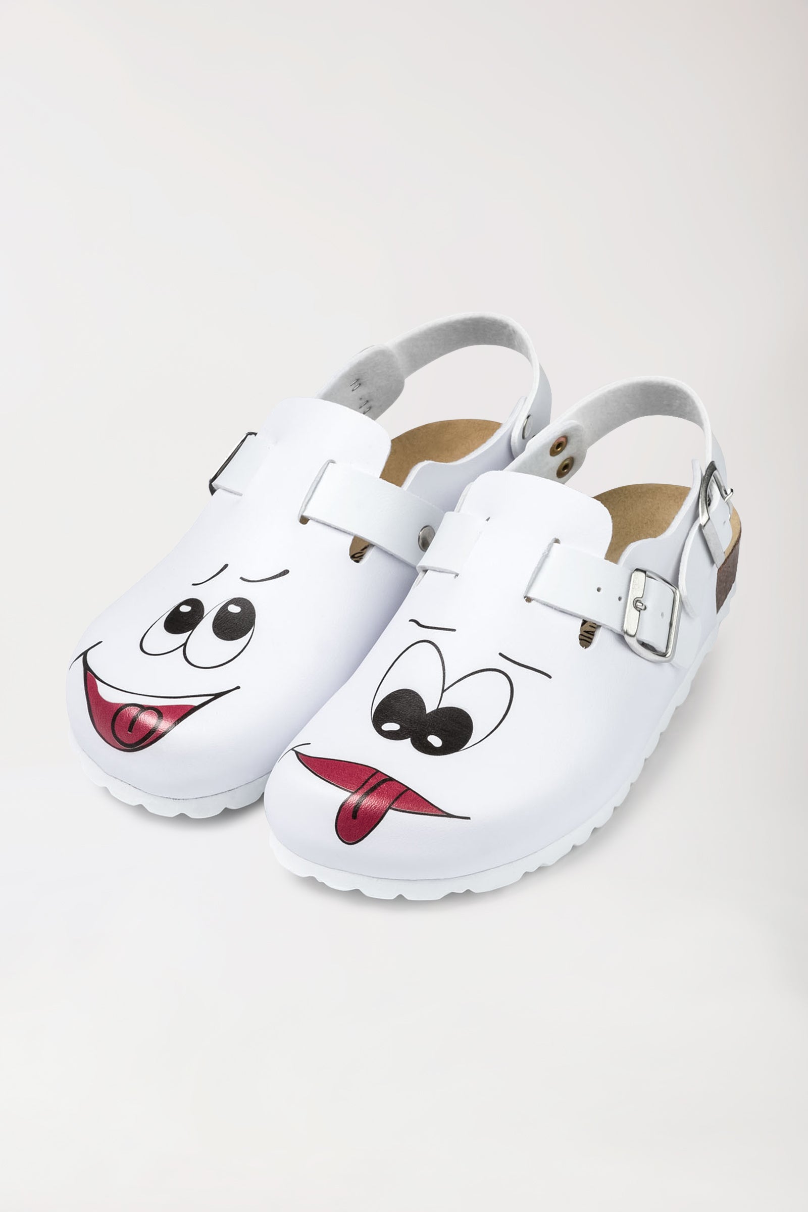 Damen Clog - Motivdruck - weiss/bunt, Vue de face