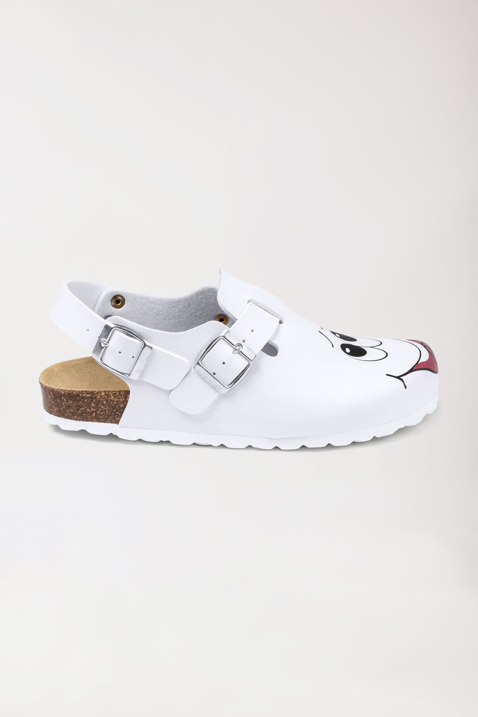 Damen Clog - Motivdruck - weiss/bunt, Vorderansicht