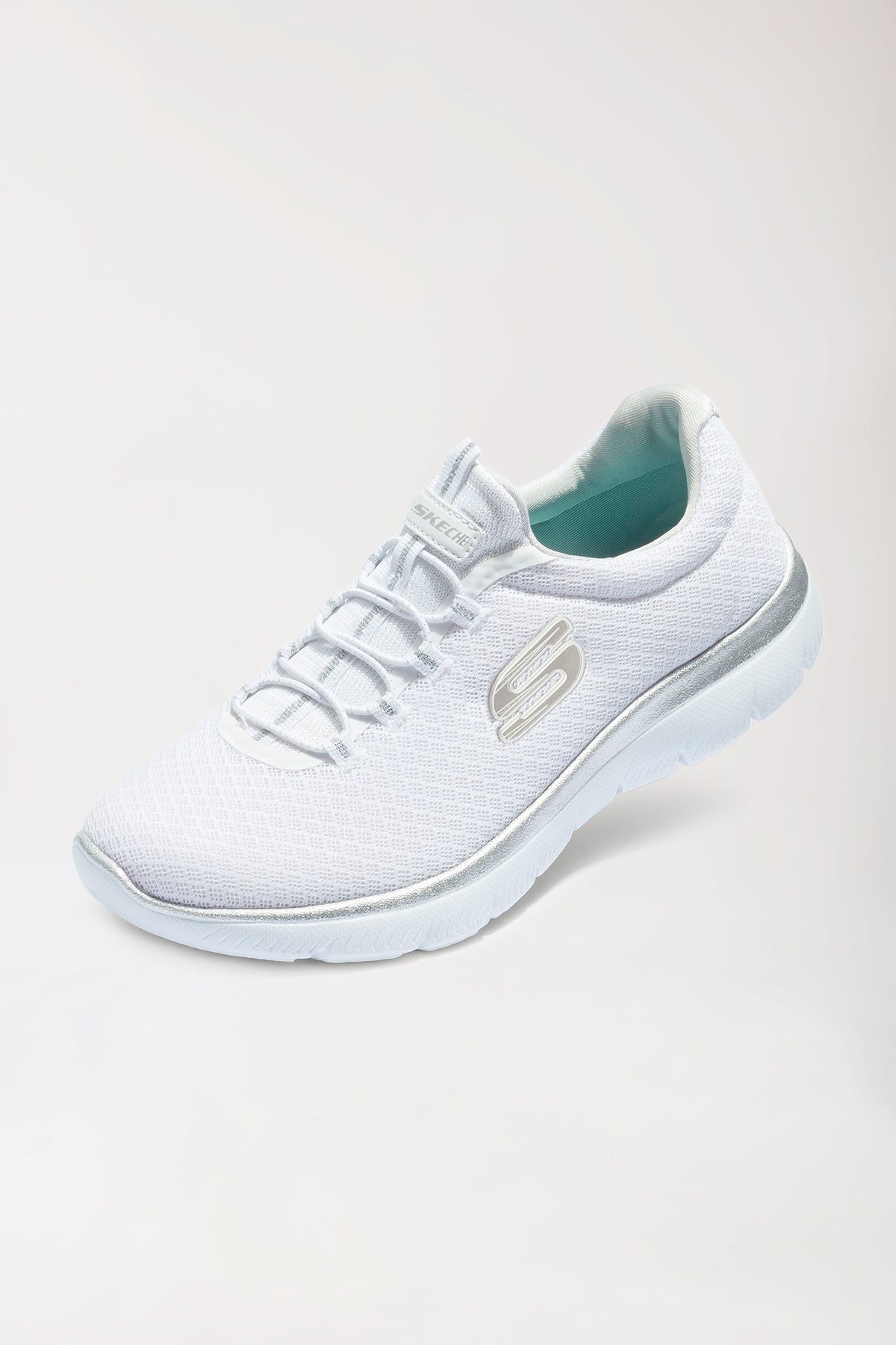 Damen Sneaker-SKECHERS-weiss/silber, Vue de face