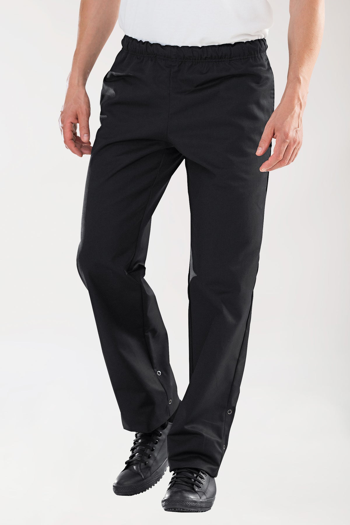 Gastro Hosen Herren - Rundumgummibund schwarz