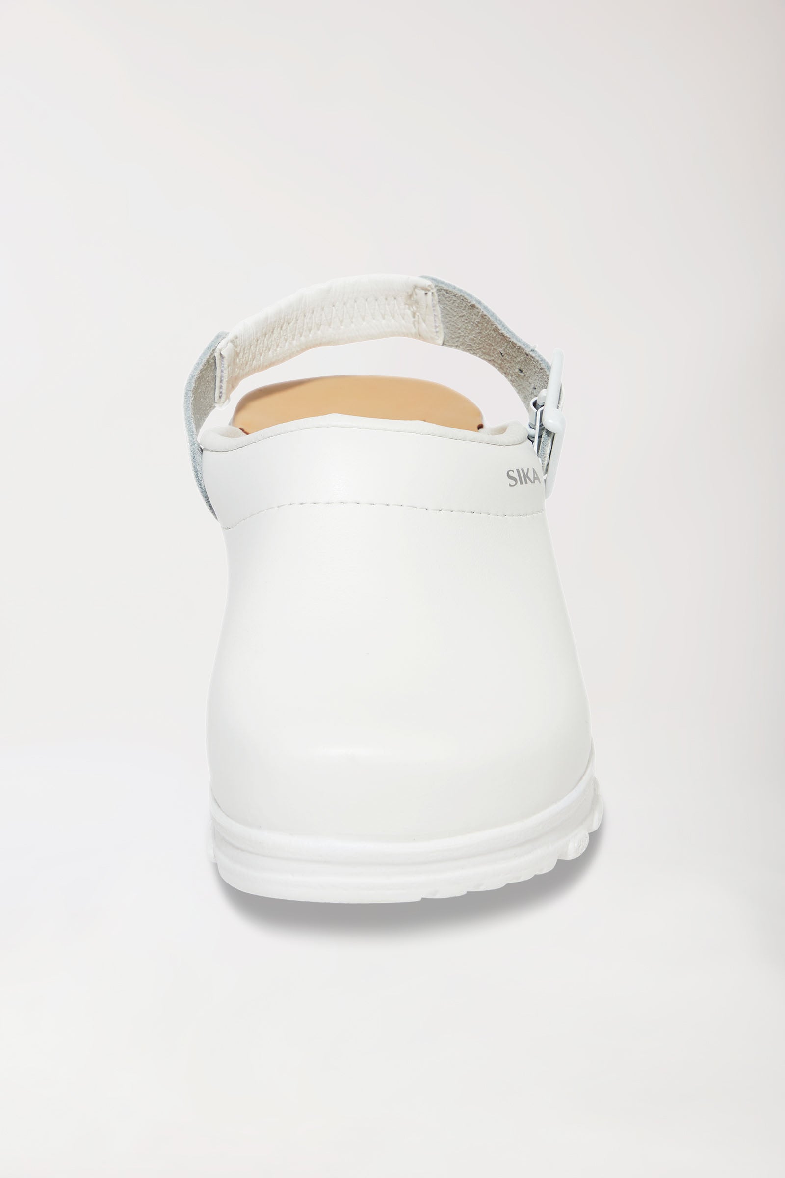 Berufs-Clog Weiss Permair Leder Unisex weiss, Vorderansicht