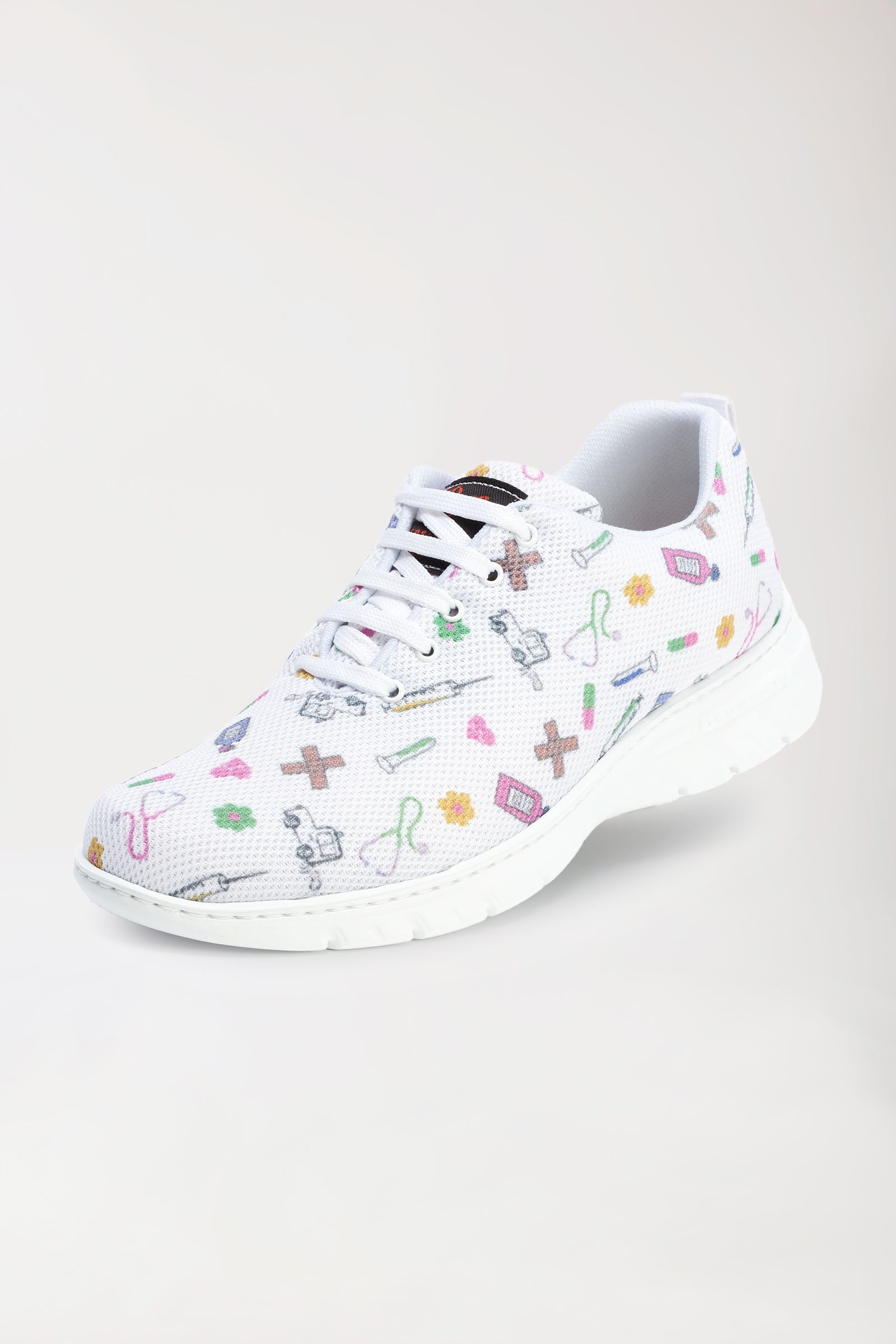 Unisex Berufsschuh weiss/bunt, Vorderansicht