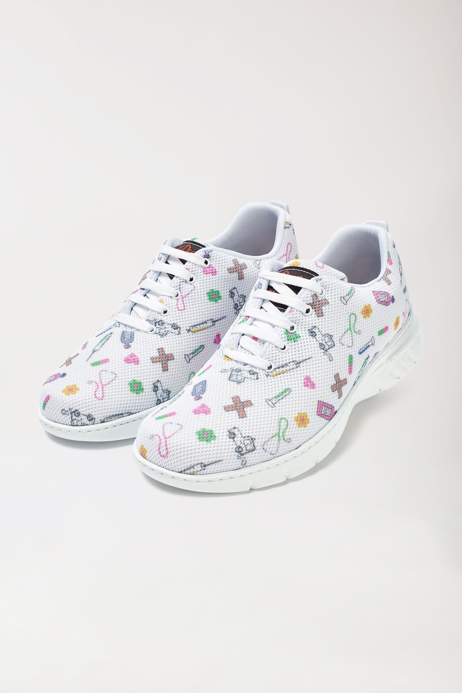 Unisex Berufsschuh weiss/bunt, Vorderansicht