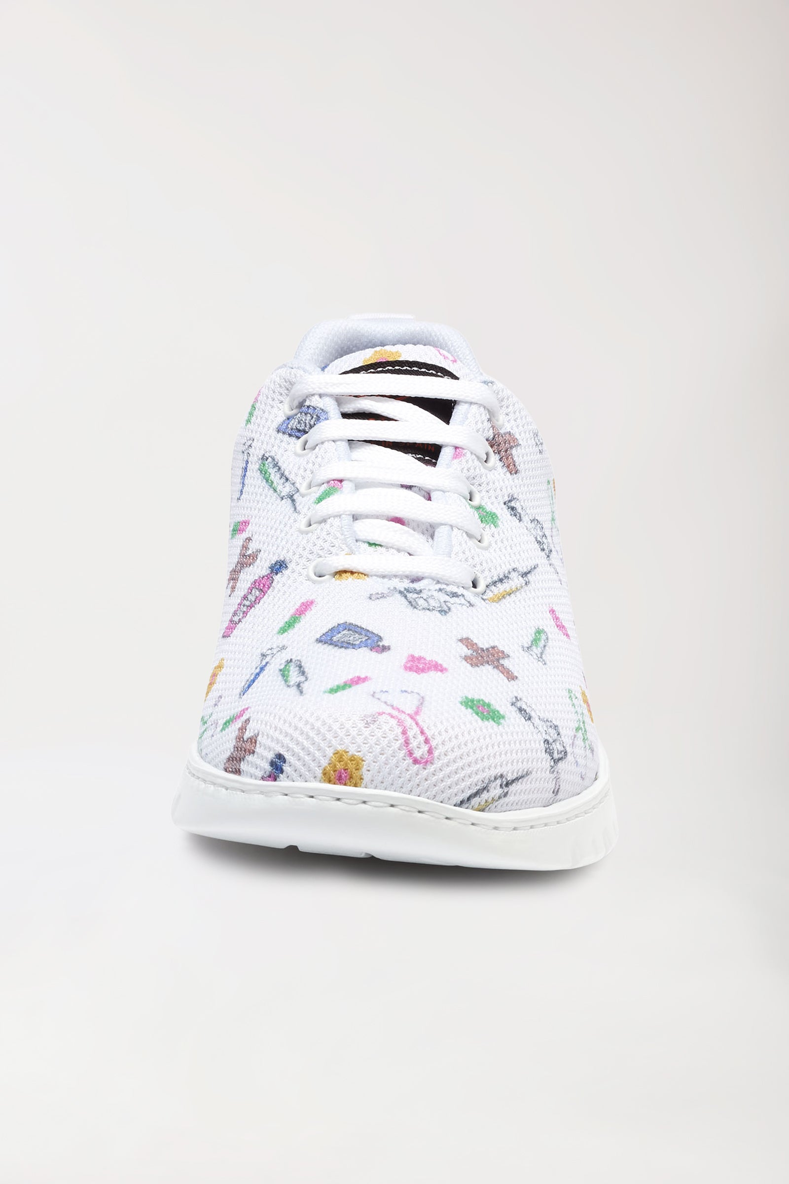 Unisex Berufsschuh weiss/bunt, Vorderansicht