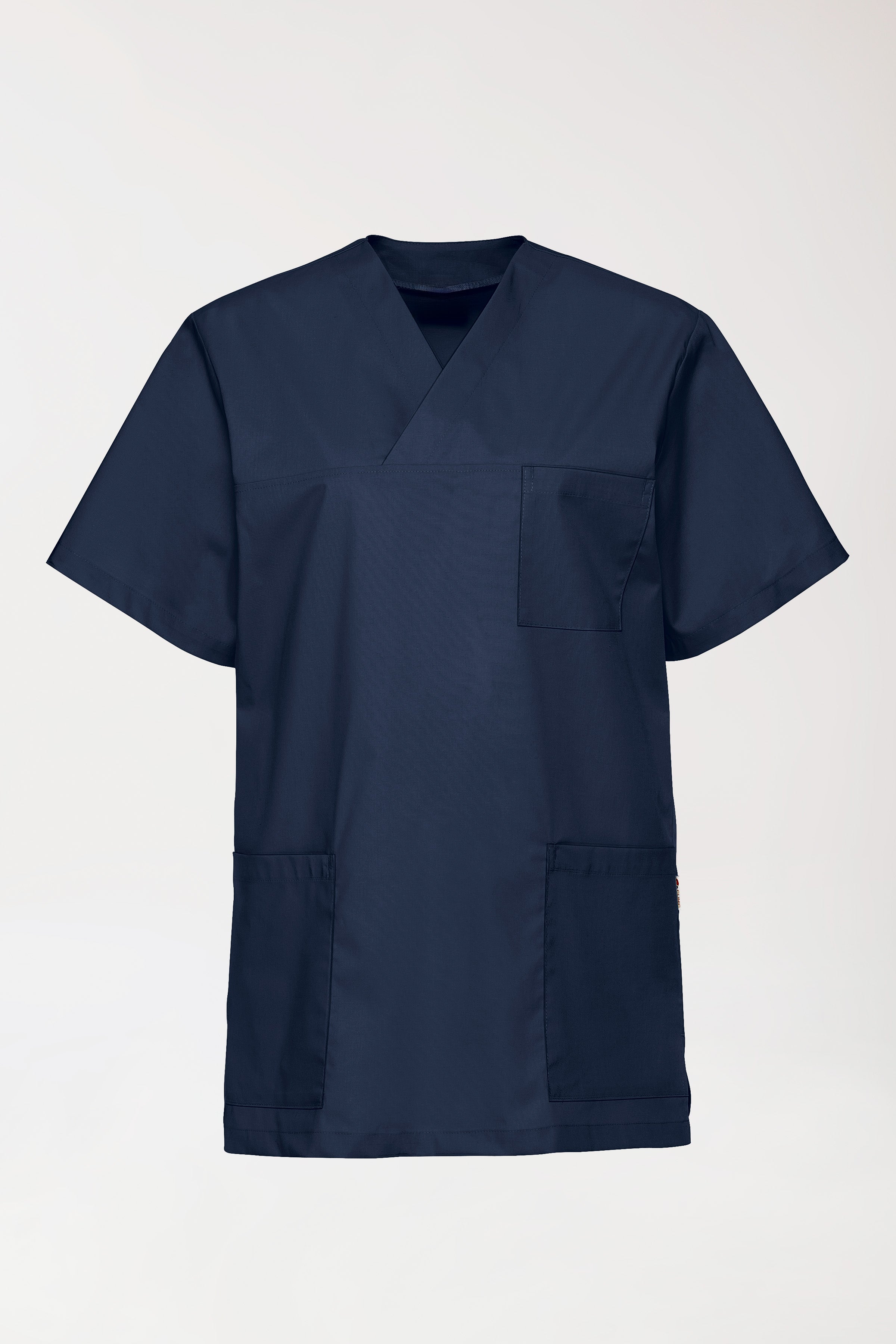 Stretch Schlupfkasack Unisex - V-Ausschnitt navy, Vorderansicht