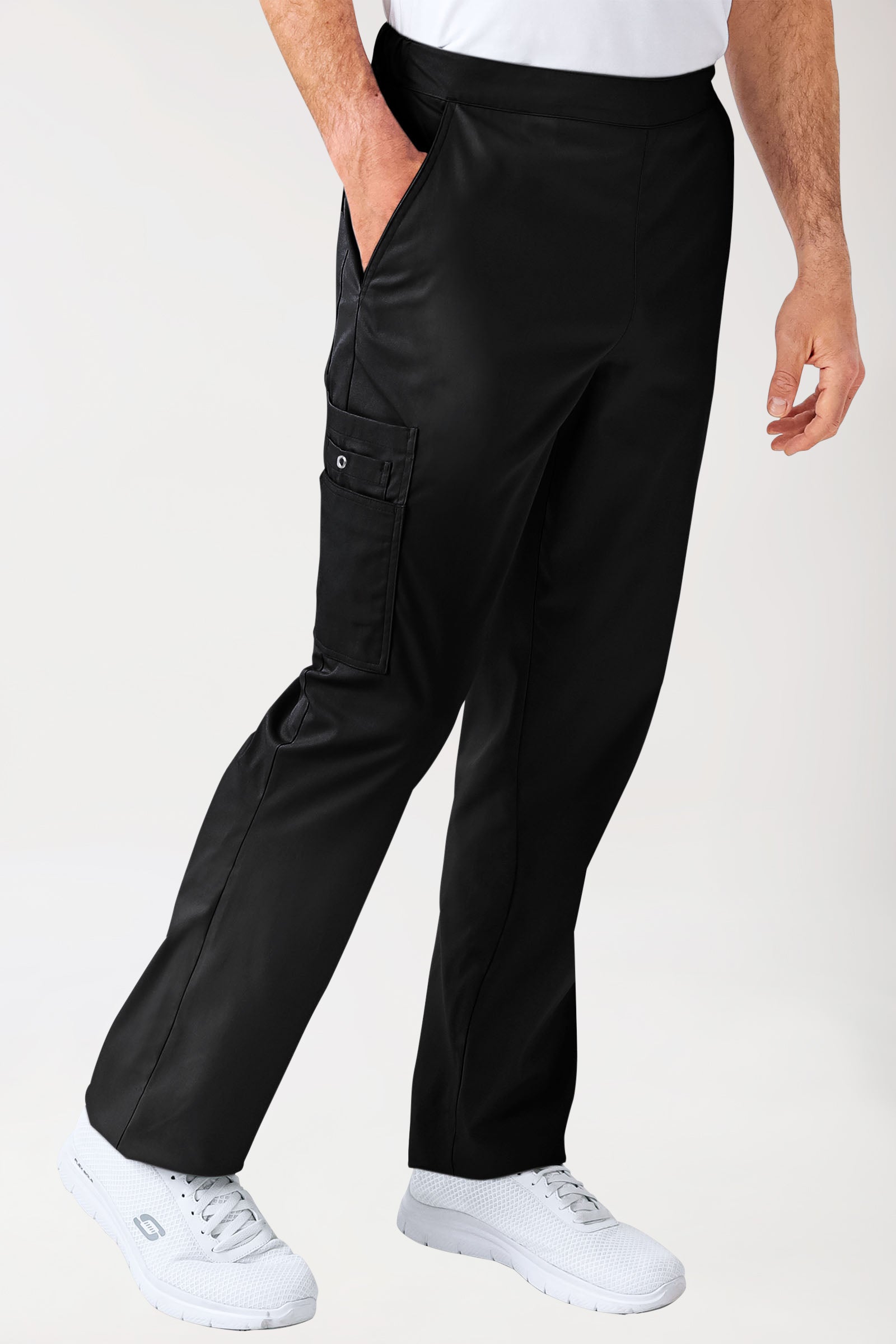 CLINIC STRETCH Hose Unisex - mit Beintasche schwarz, Vue de face