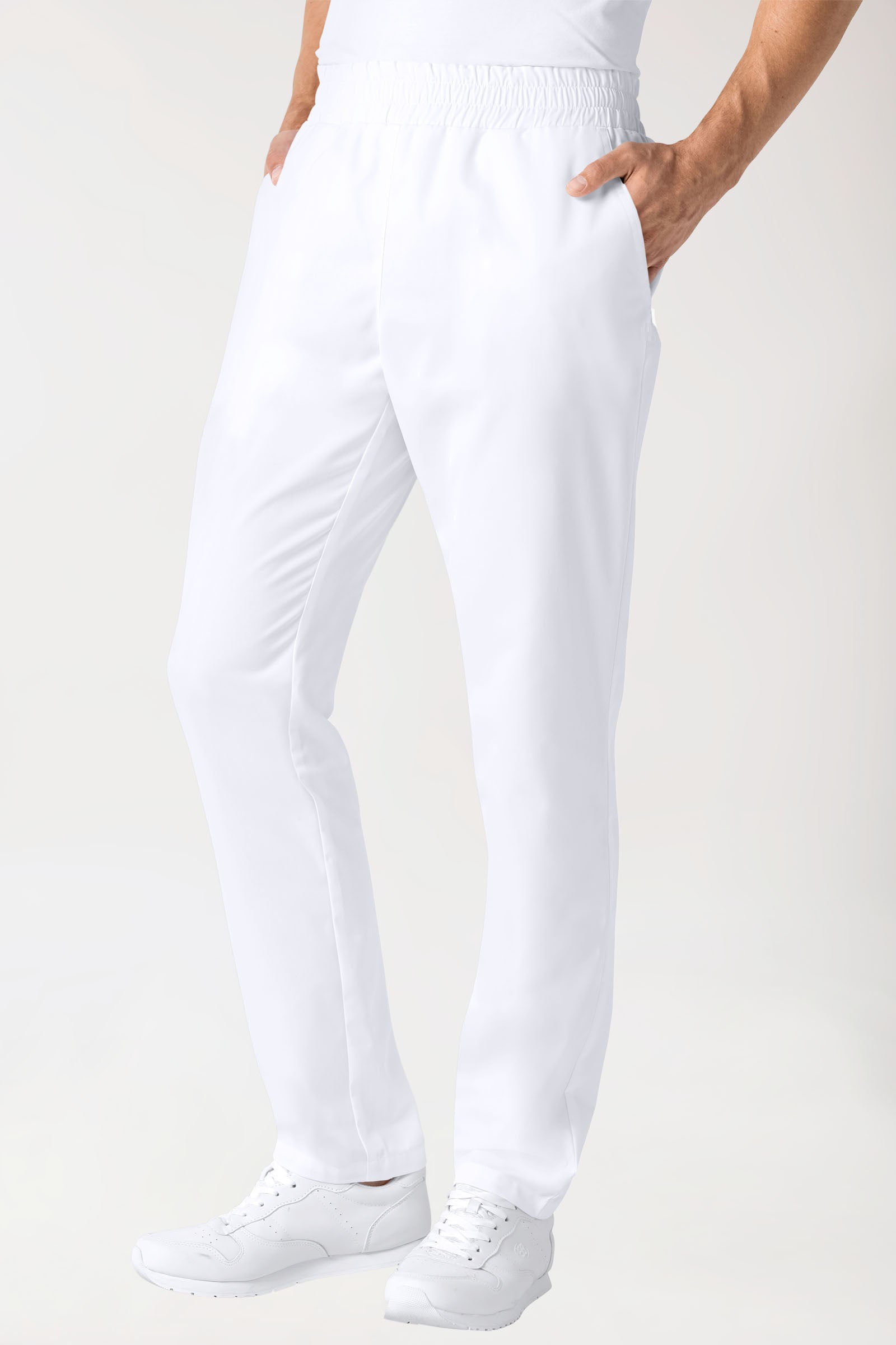 Hose Unisex - hoher Bund - Rundumgummi - weiss