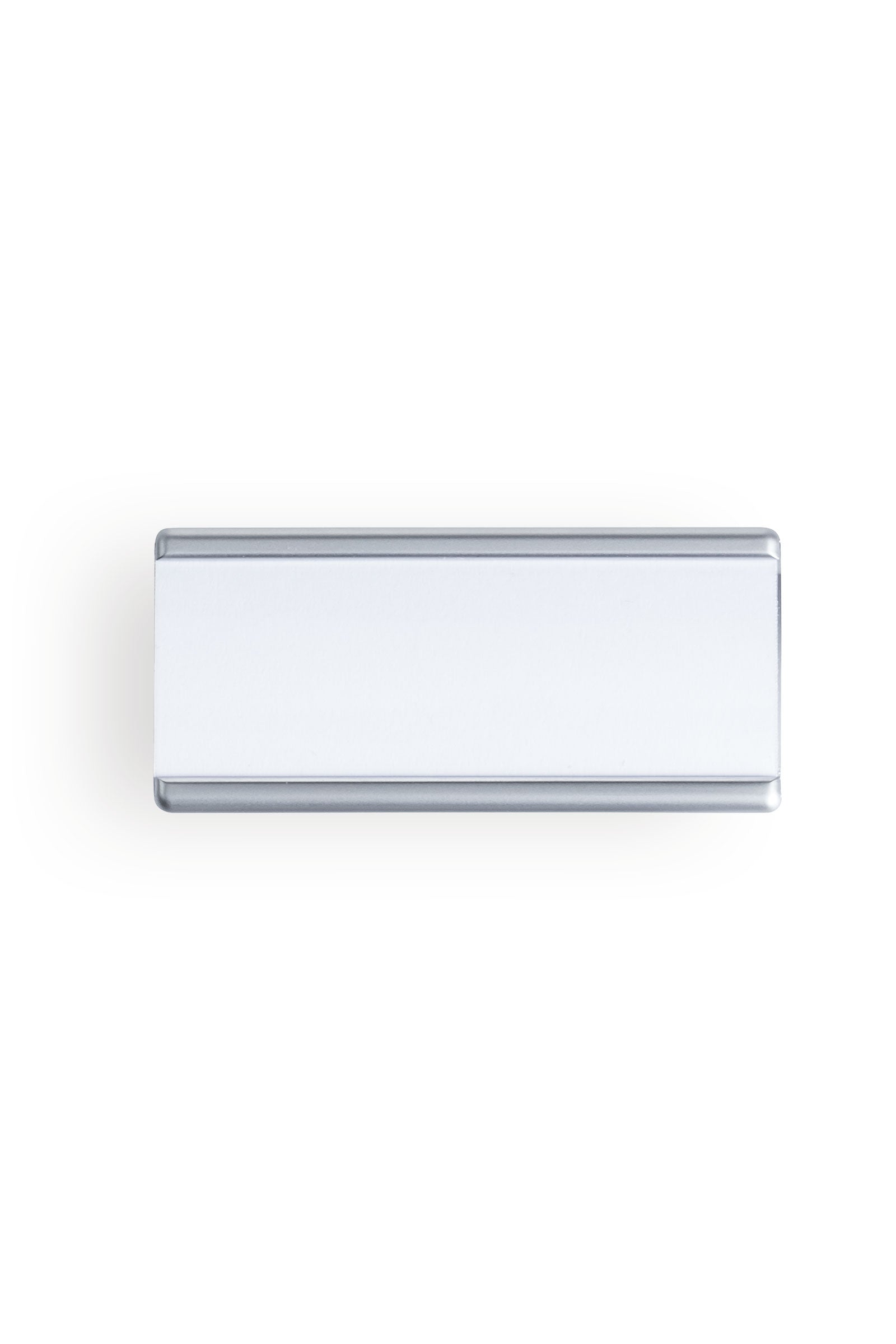 Namensschild Anstecker Silber Metallic 7x3 cm, Vue de face