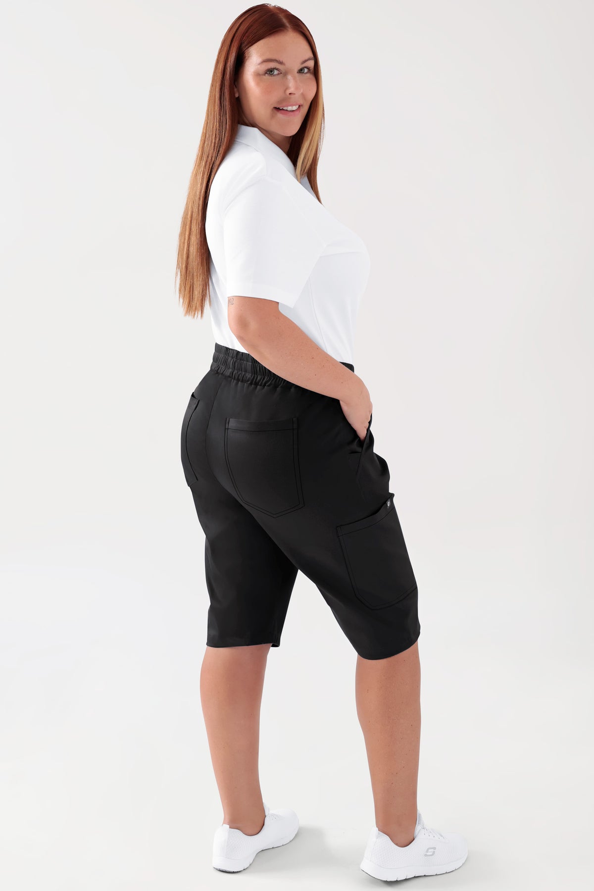 COMFY FLEX Stretch Hose Unisex - Bermuda schwarz, Vue de dos Le mannequin mesure 173 cm et porte la taille L
