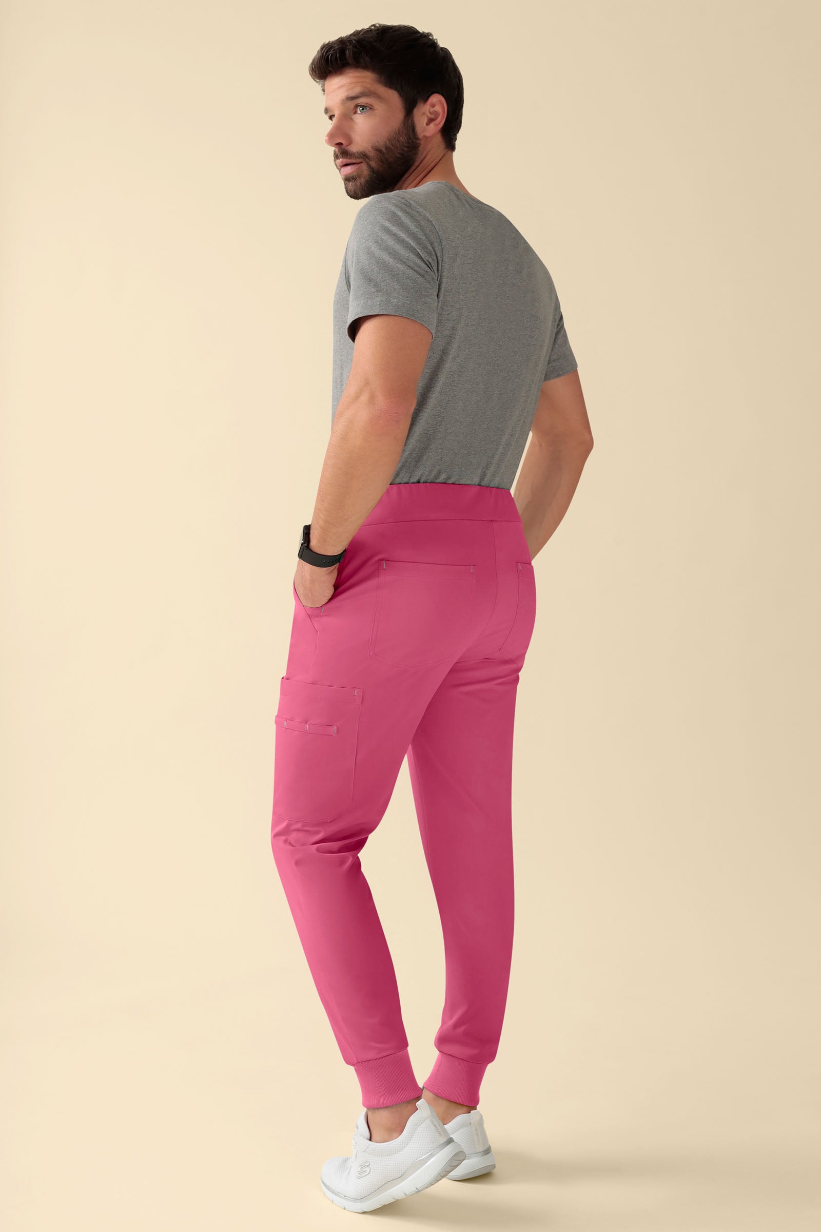 KAERE Hose Herren - Saumbündchen Kurzgr. mit Beintaschen rosenholz