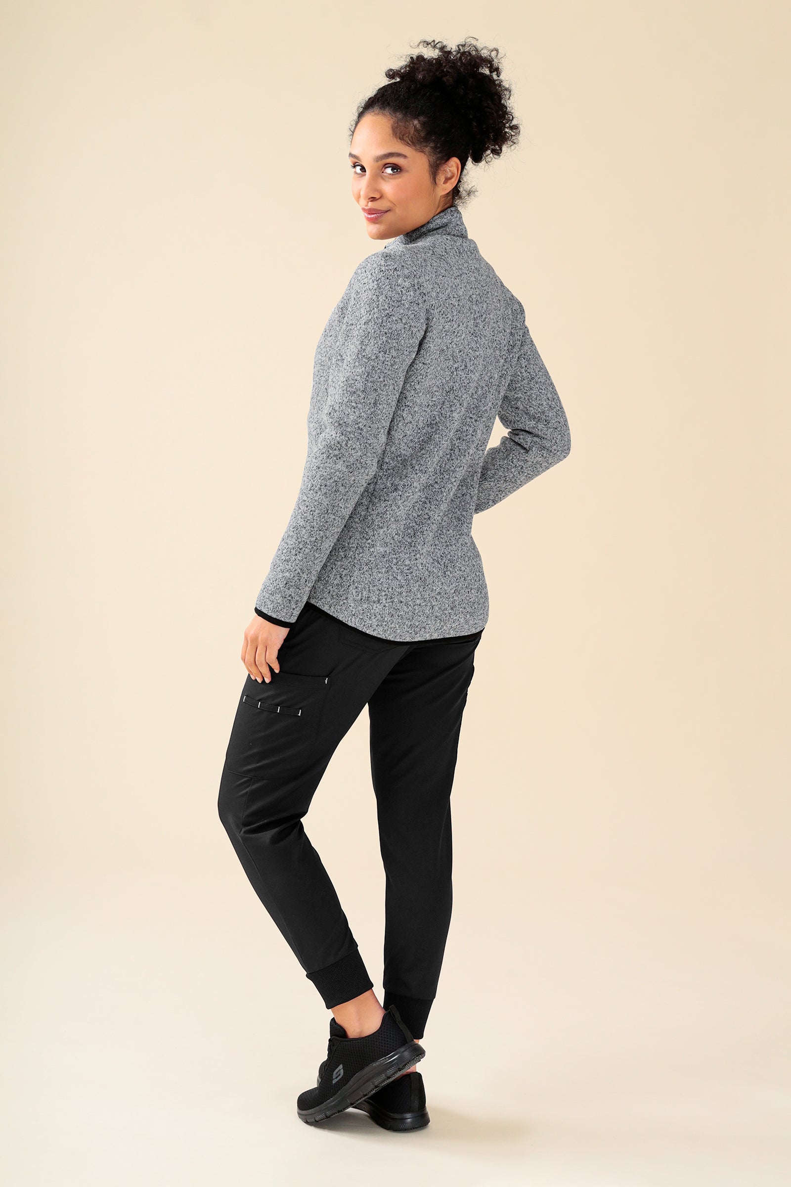 KAERE Fleecejacke Unisex - mit Reissverschluss grau melange, Vue de dos 