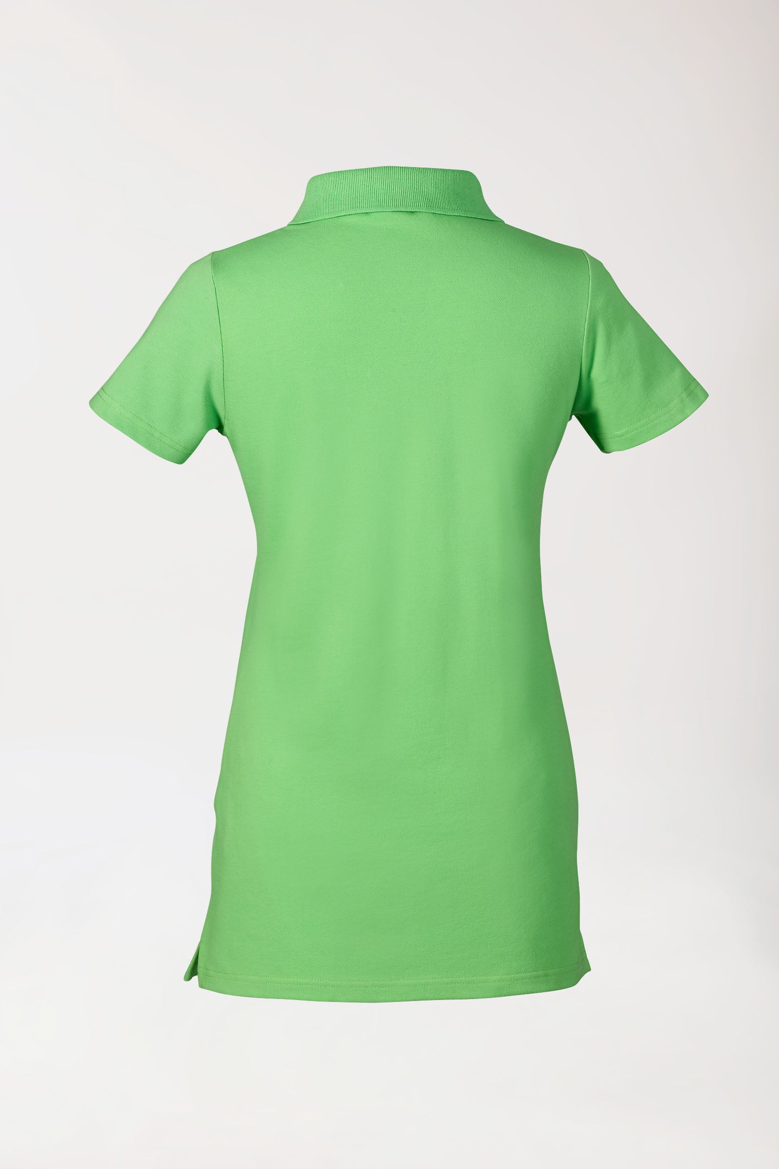 Stretch Longshirt Damen - Polokragen apfelgrün