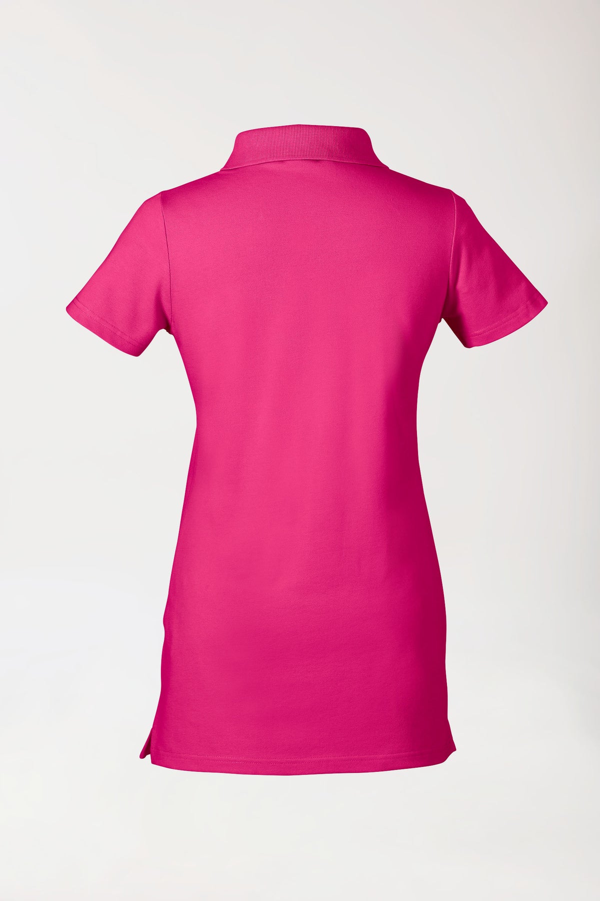 Stretch Longshirt Damen - Polokragen pink, Rückansicht 