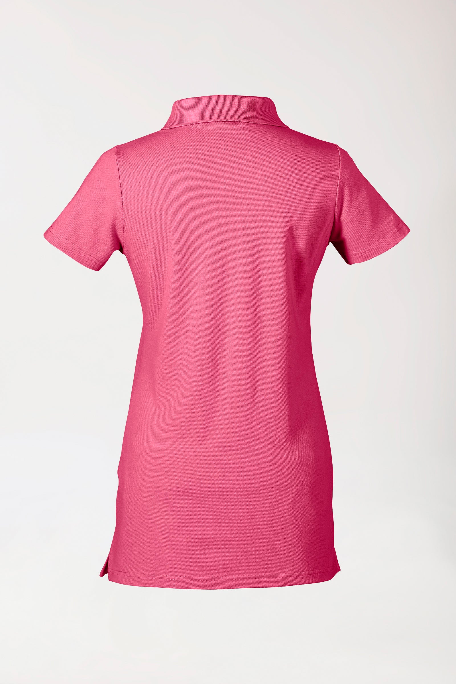Stretch Longshirt Damen - Polokragen rosenholz, Rückansicht 