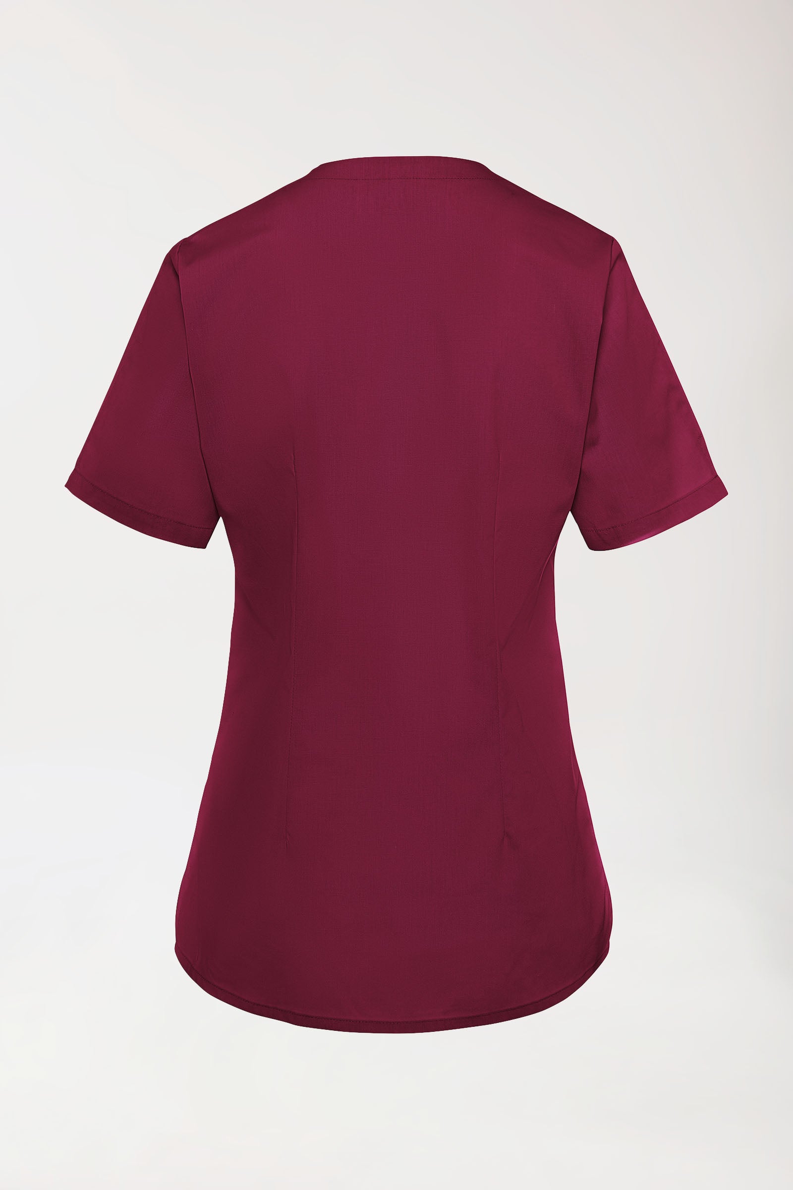 Stretch Schlupfkasack Damen - V-Ausschnitt bordeaux, Rückansicht 
