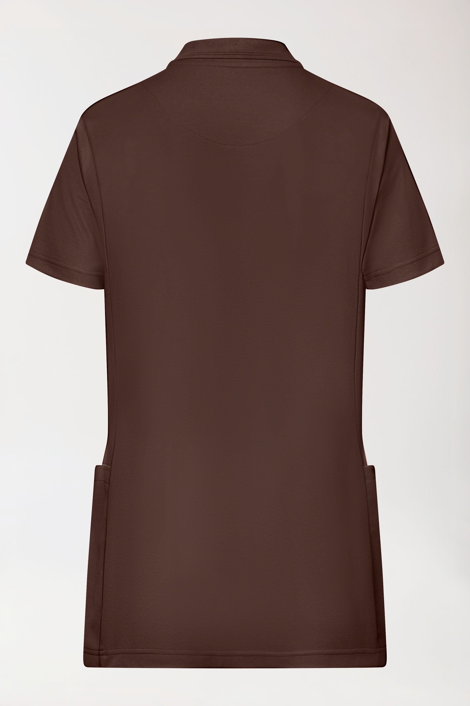 COMFY FLEX Stretch Schlupfkasack Damen - Polokragen coffee, Rückansicht 