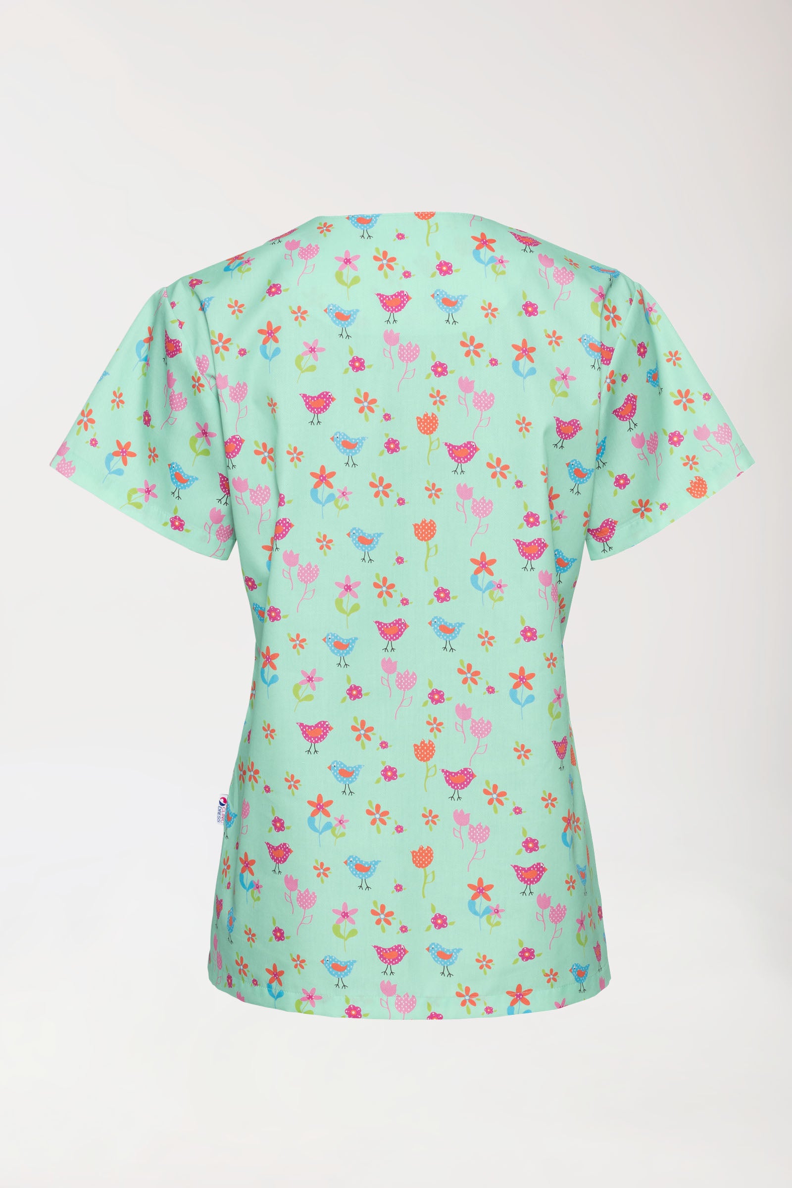 Leichter Schlupfkasack Damen - Alloverprint opal/bunt, Rückansicht 
