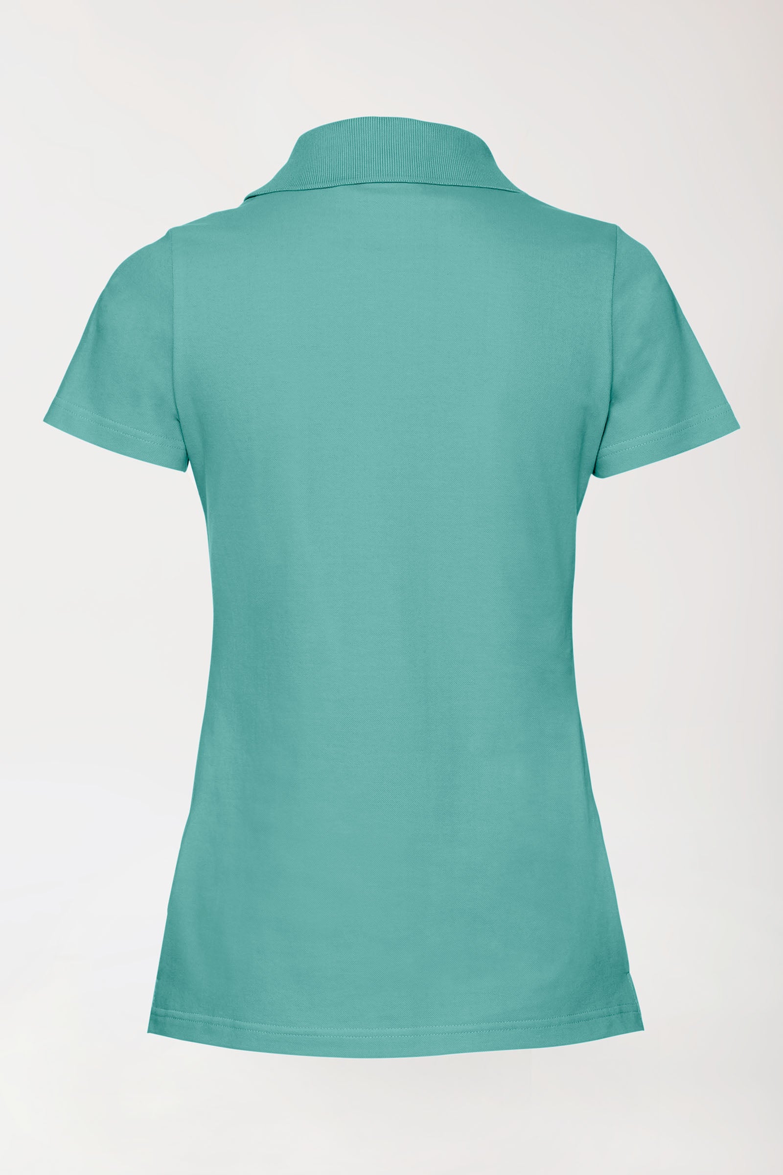 Stretch Shirt Damen - Polokragen aqua green, Vue de dos 