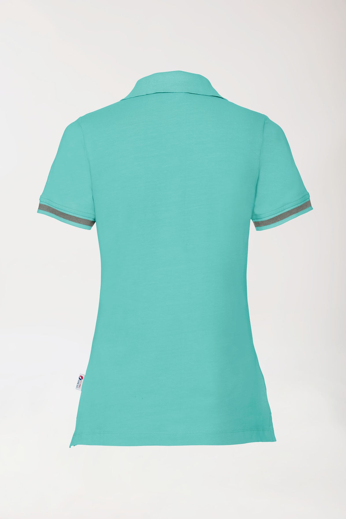 Stretch Shirt Damen - Polokragen aqua green/dunkelgrau melange, Vue de dos 