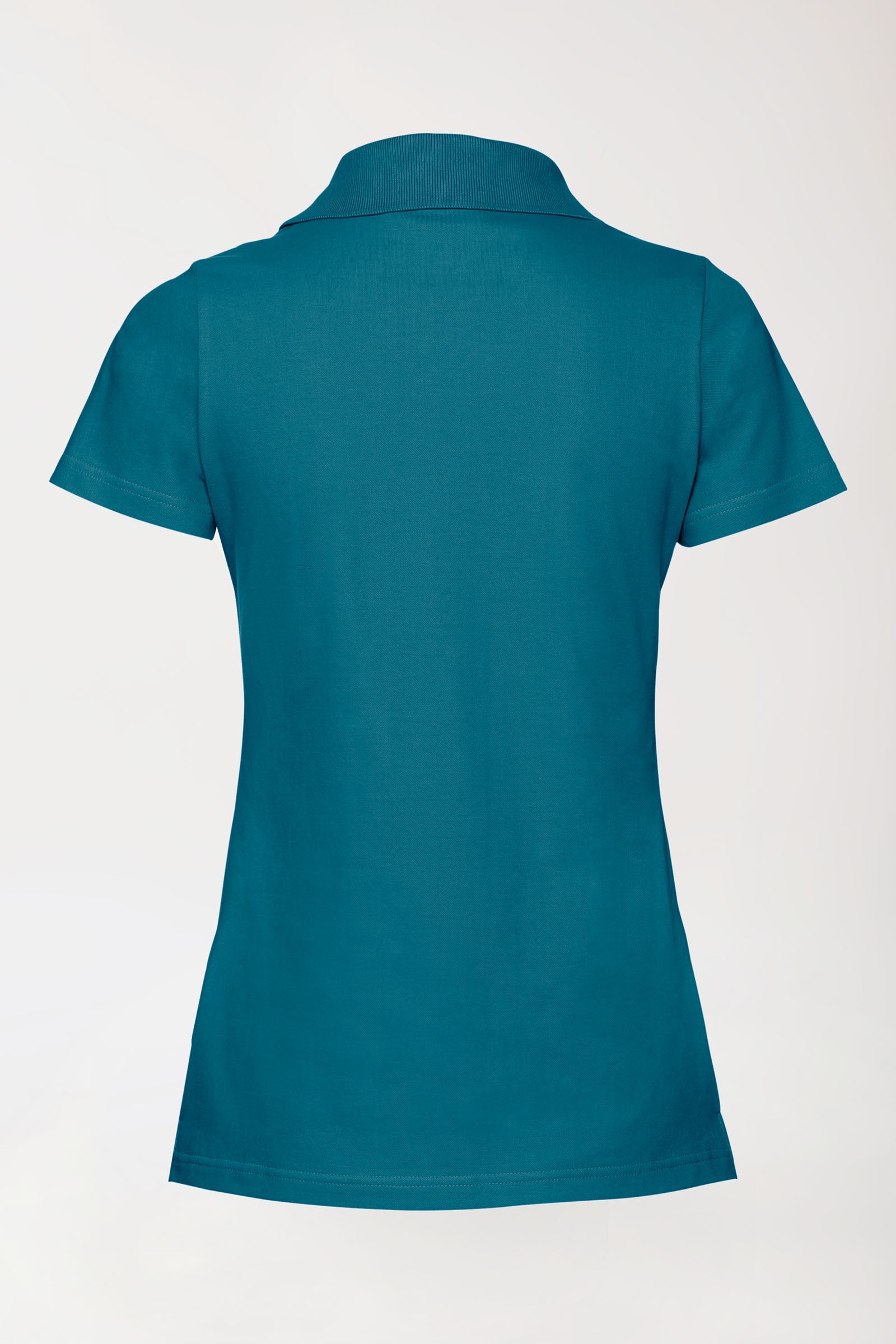 Stretch Shirt Damen - Polokragen petrol, Vue de dos 