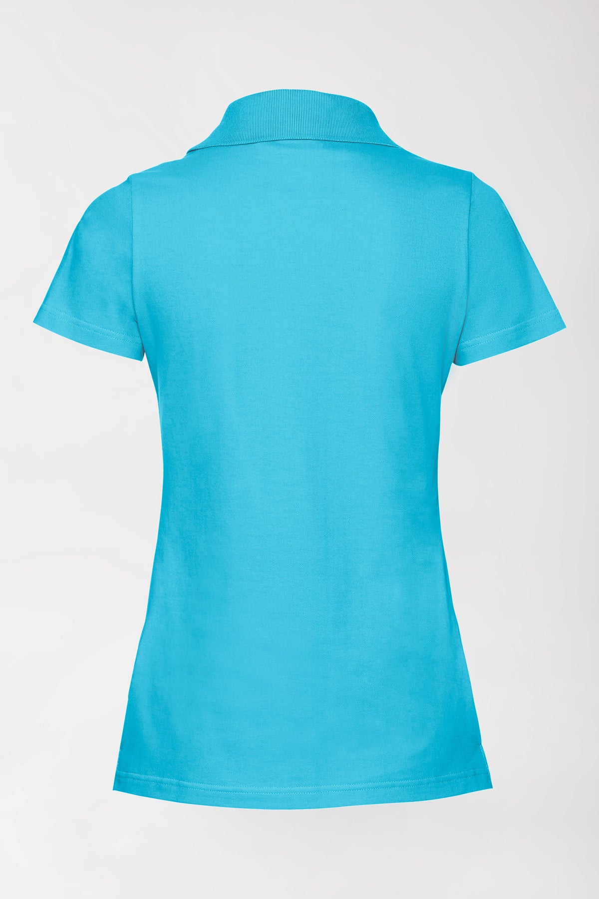 Stretch Shirt Damen - Polokragen türkis, Vue de dos 