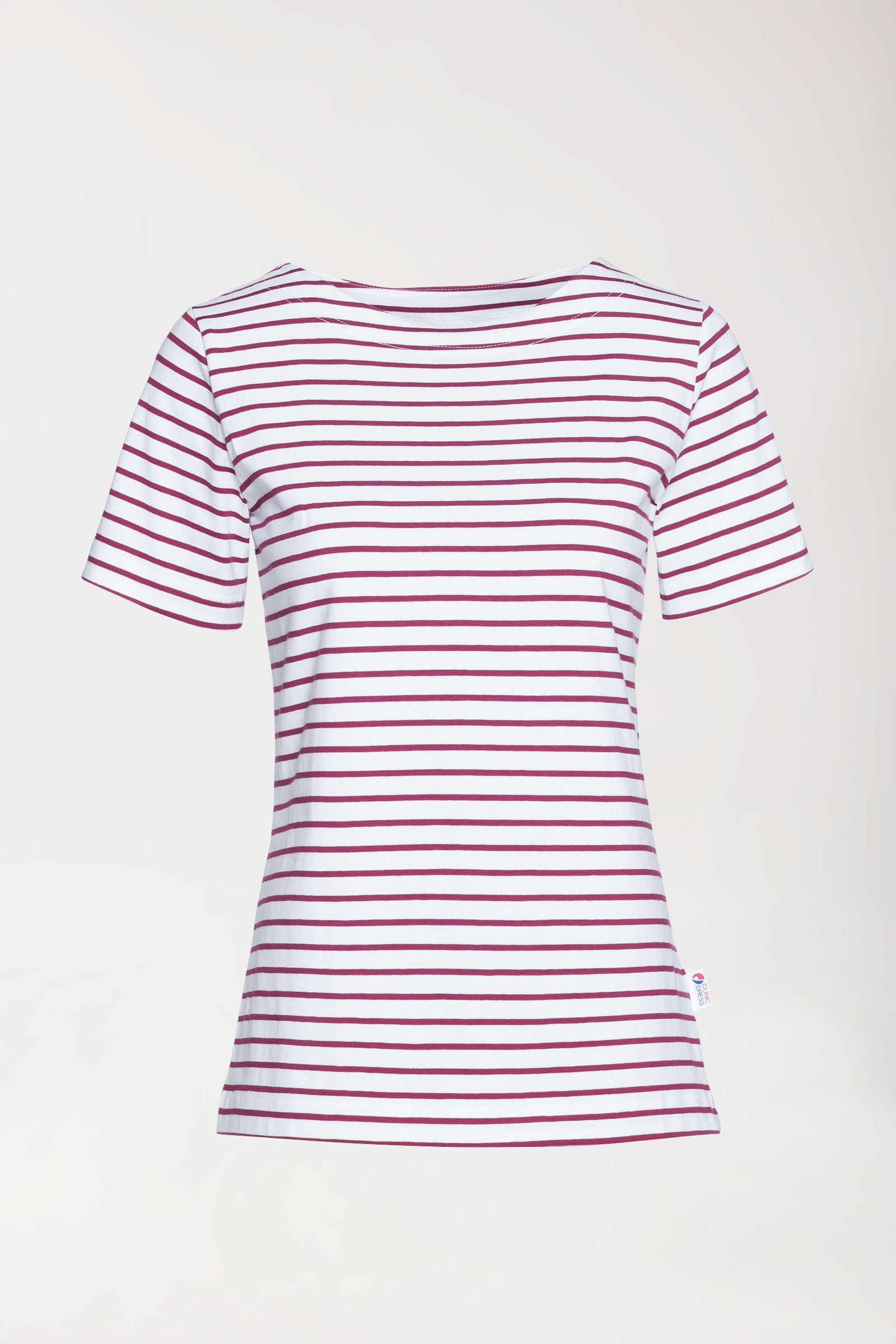 Shirt Damen - 1/2 Arm weiss/bordeaux