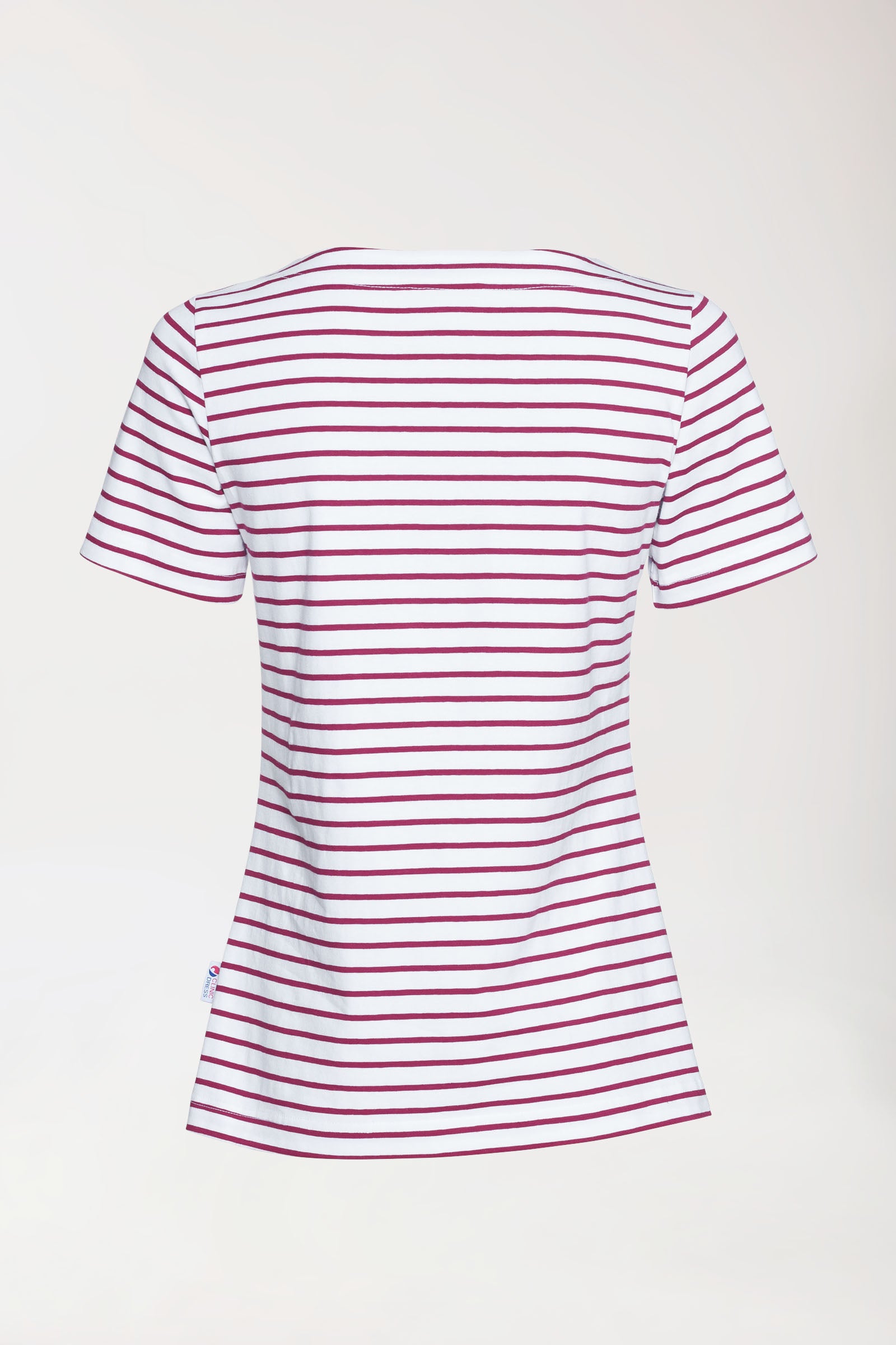 Shirt Damen - 1/2 Arm weiss/bordeaux, Rückansicht 