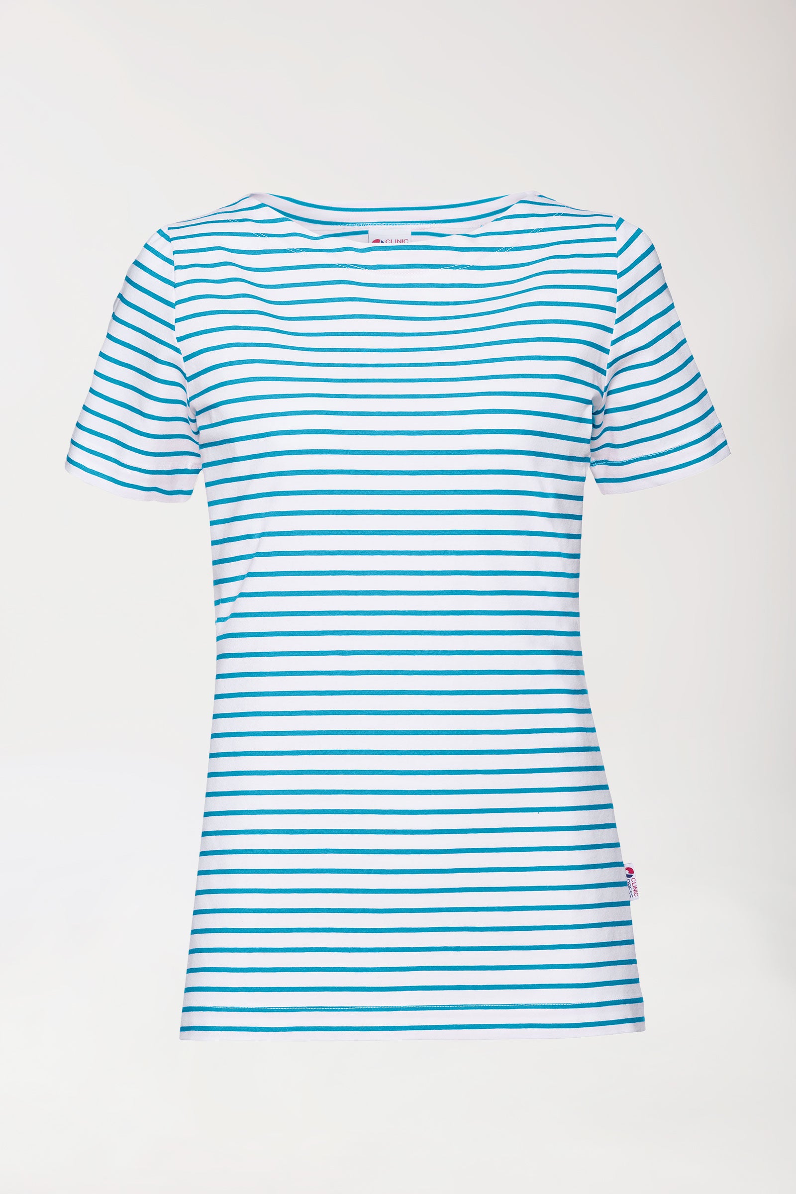 Shirt Damen - 1/2 Arm weiss/türkis