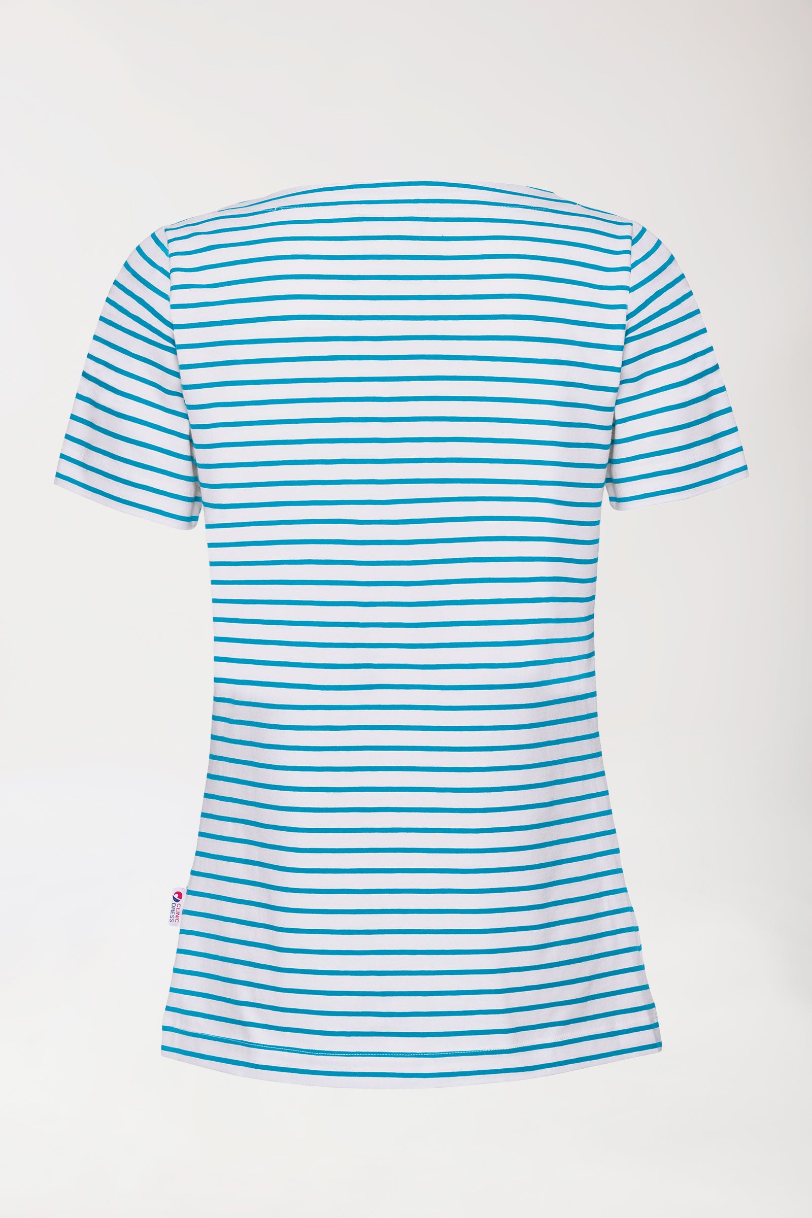 Shirt Damen - 1/2 Arm weiss/türkis, Rückansicht 