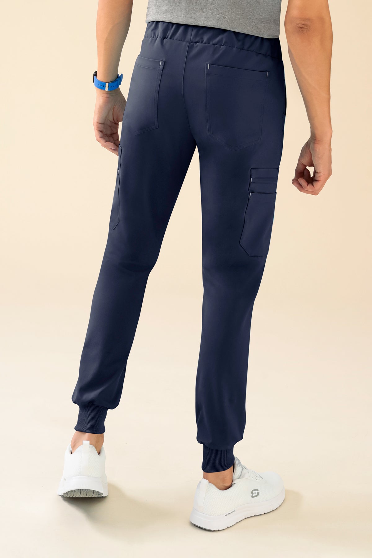 KAERE Hose Herren - Saumbündchen mit Beintaschen navy, Vue de dos 