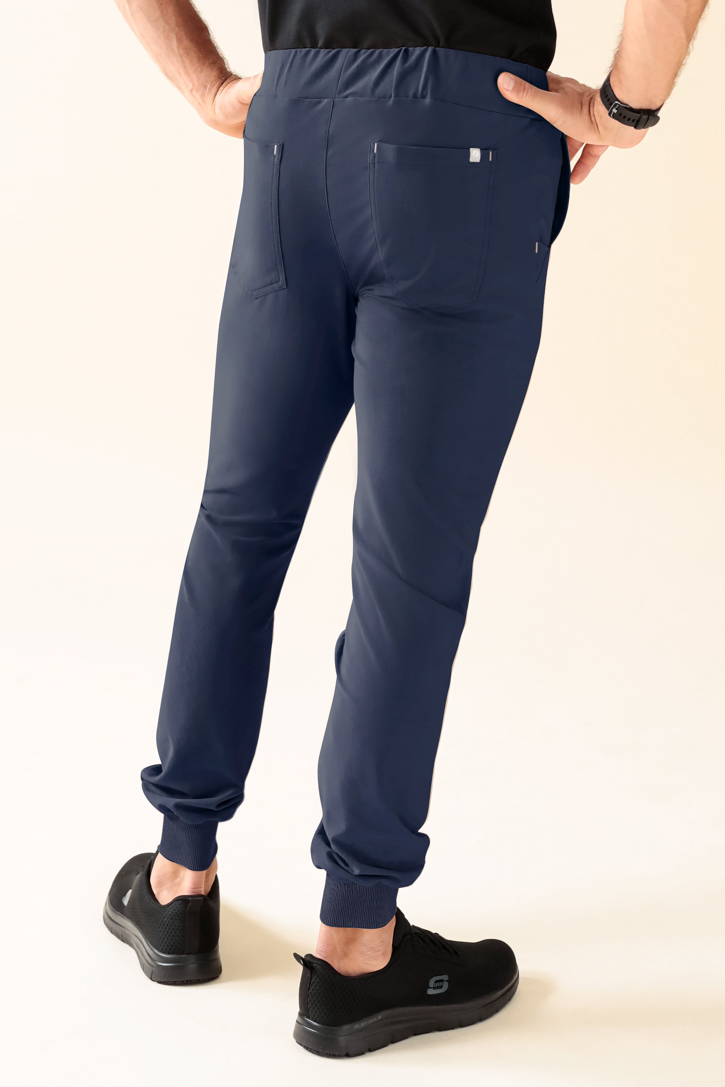 KAERE Hose Herren - Saumbündchen ohne Beintaschen navy, Vue de dos 
