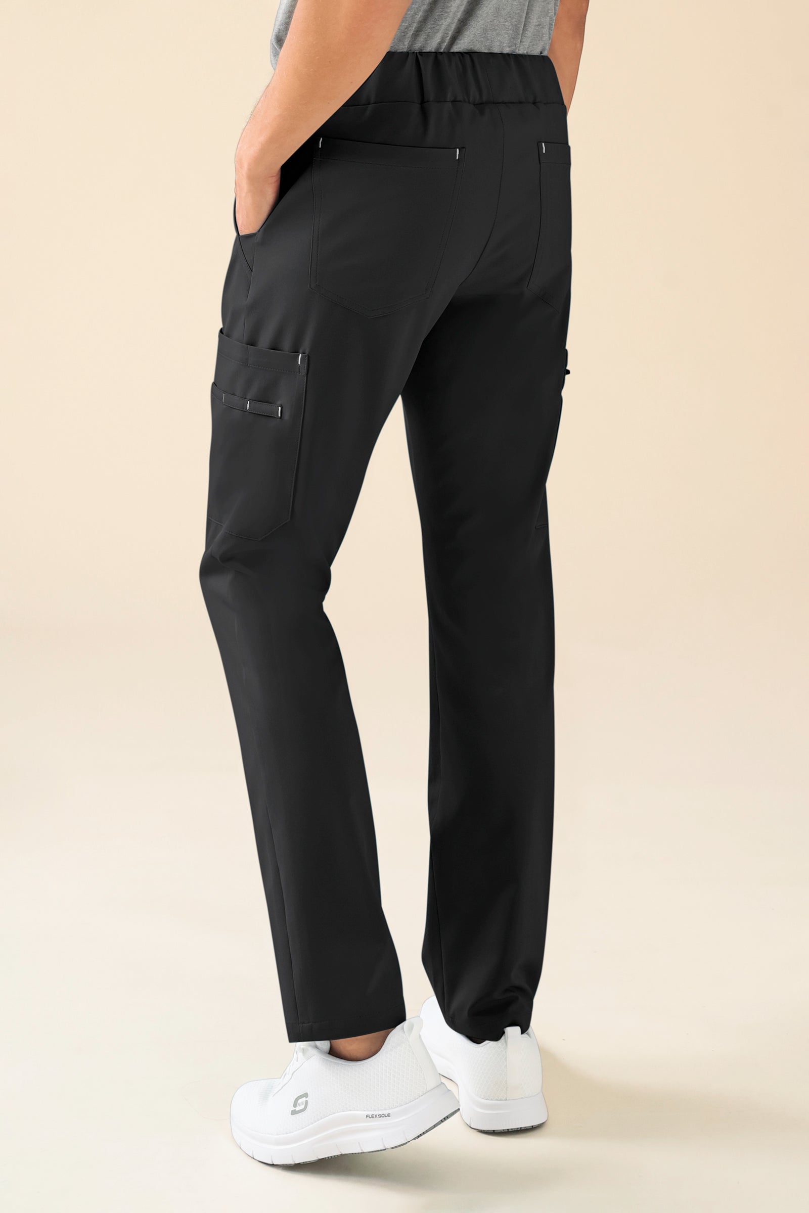 KAERE Hose Herren - gerader Saum mit Beintaschen schwarz, Vue de dos 