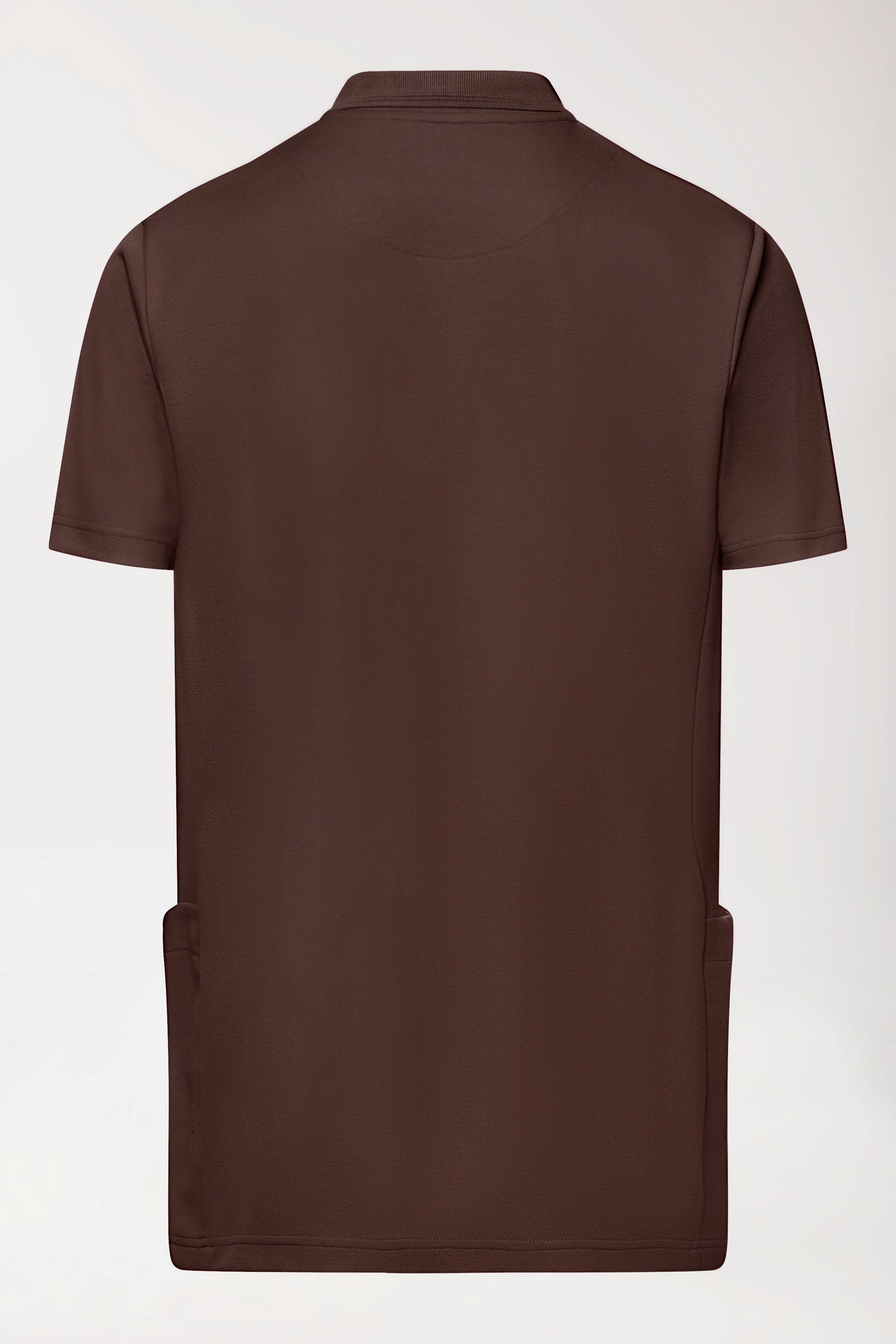 COMFY FLEX Stretch Schlupfkasack Herren - Polokragen coffee, Rückansicht 