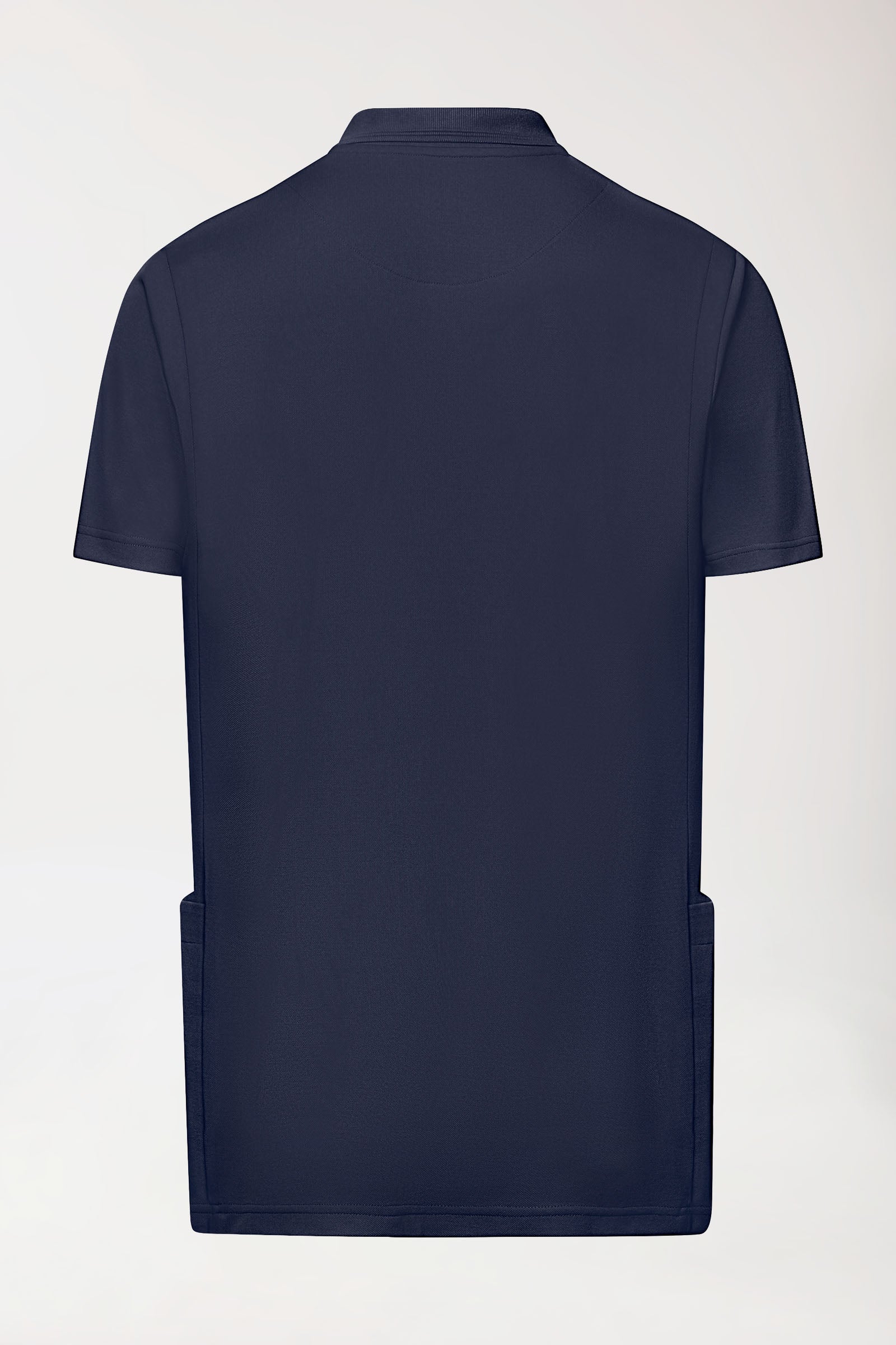 COMFY FLEX Stretch Schlupfkasack Herren - Polokragen navy, Rückansicht 