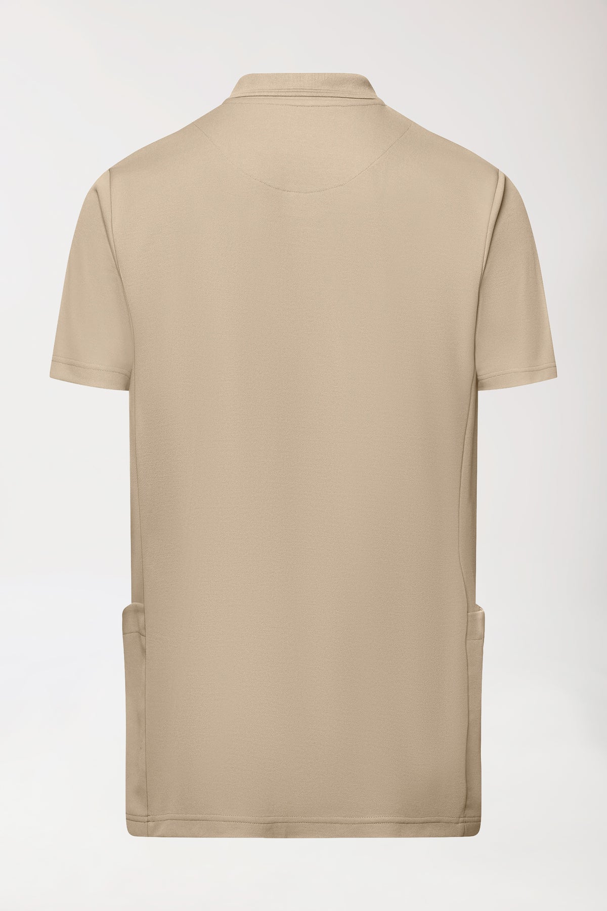 COMFY FLEX Stretch Schlupfkasack Herren - Polokragen sand, Rückansicht 