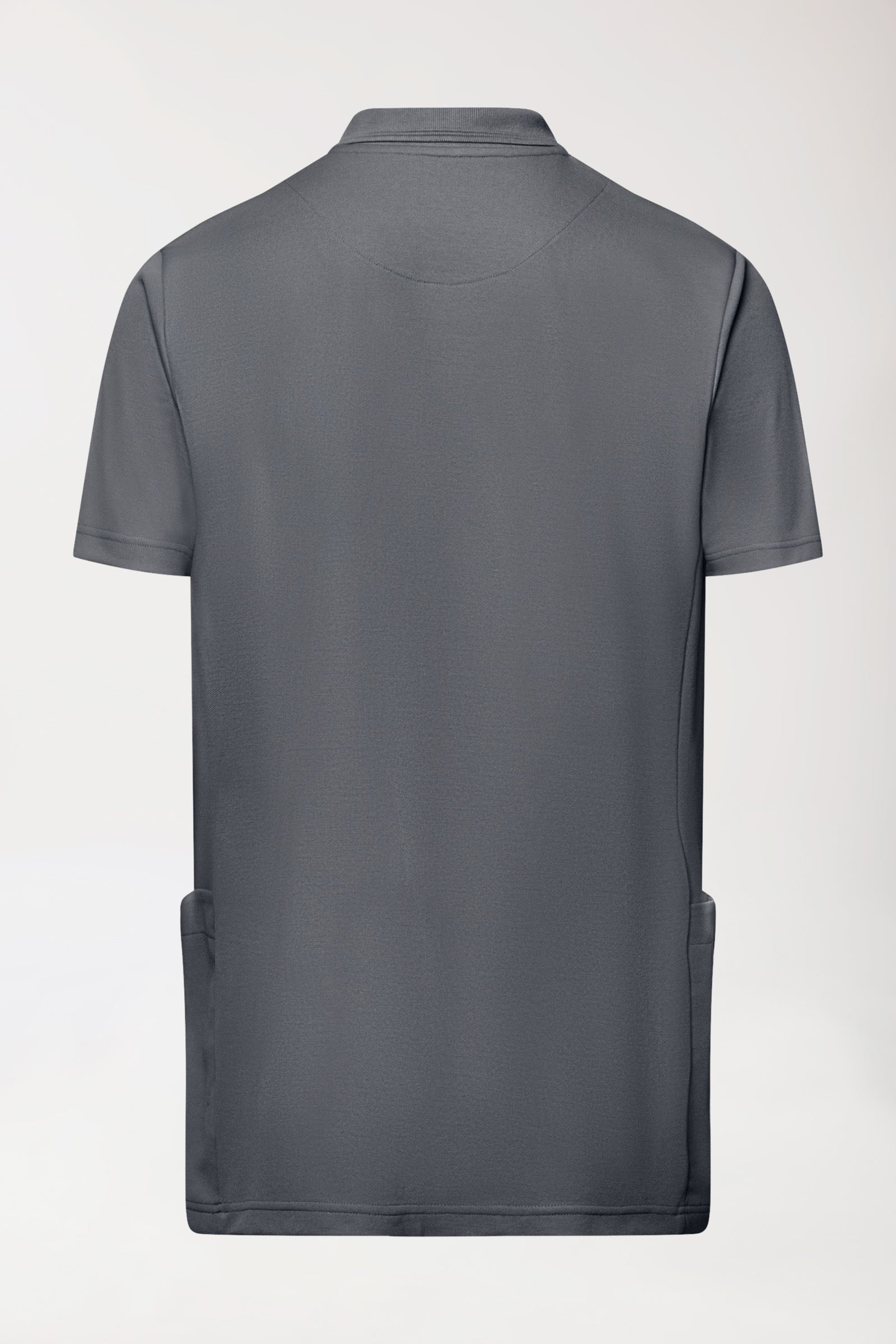 COMFY FLEX Stretch Schlupfkasack Herren - Polokragen steingrau, Vue de dos 