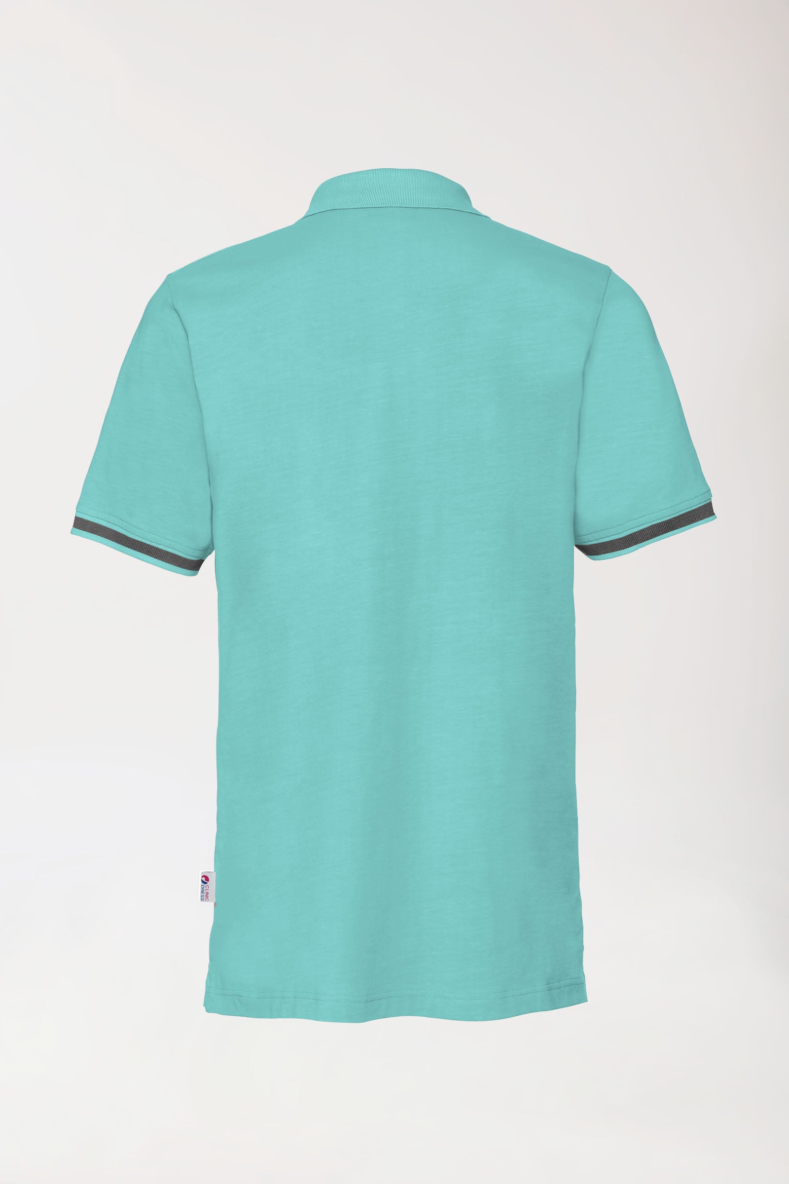 Stretch Shirt Herren - Polokragen aqua green/dunkelgrau melange, Vue de dos 