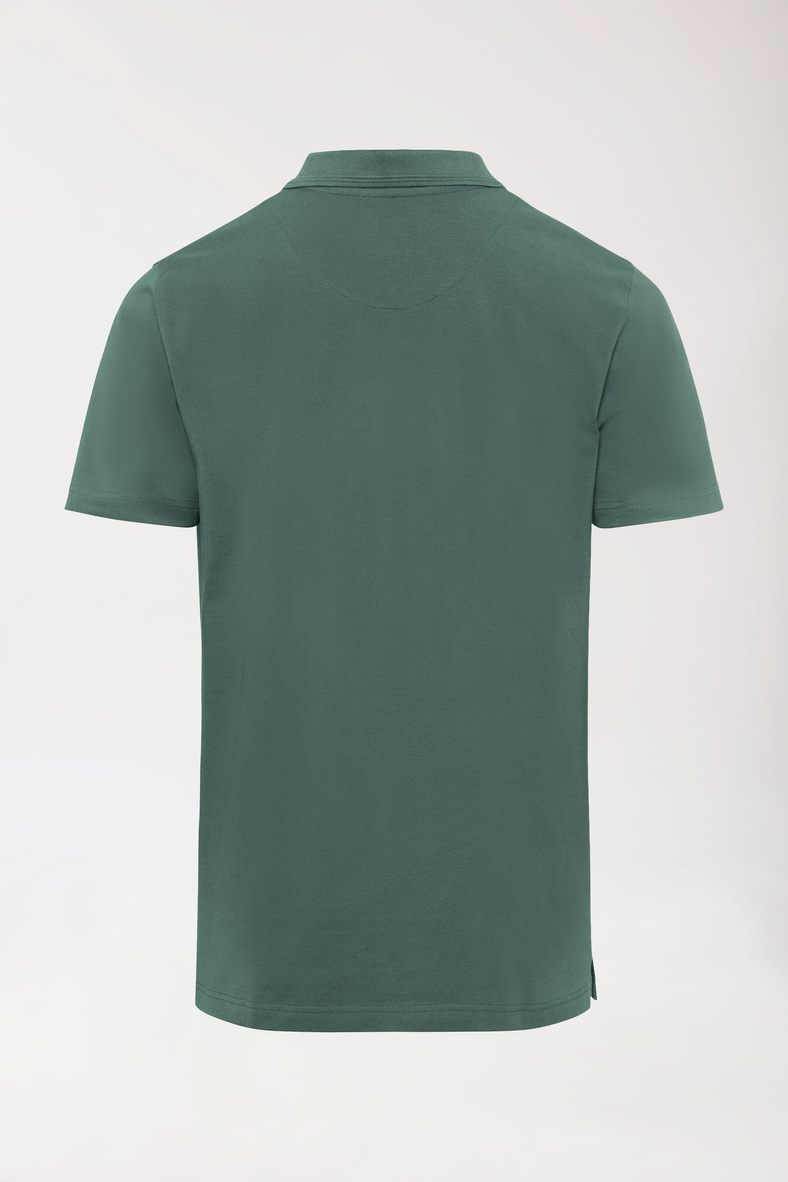 COMFY FLEX Stretch Shirt Herren - Polokragen dunkelgrün, Rückansicht 