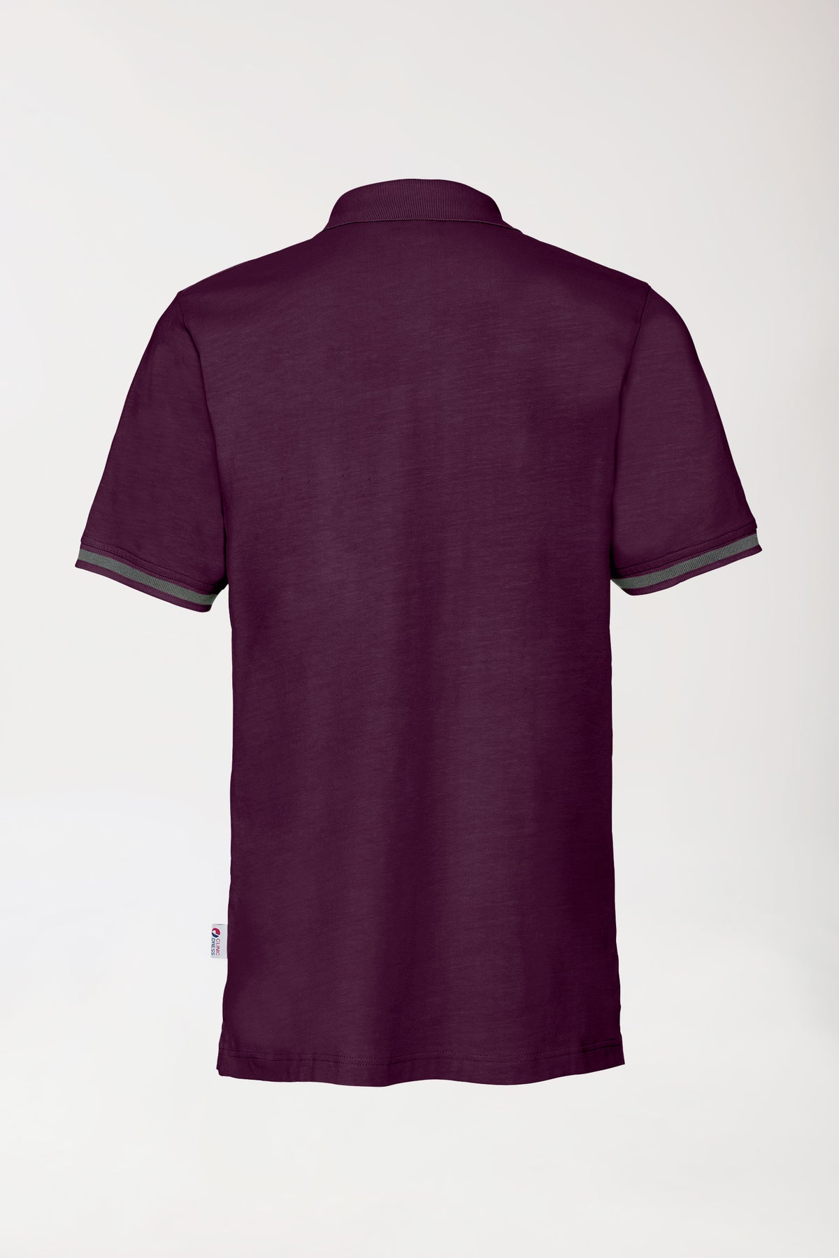 Stretch Shirt Herren - Polokragen pflaume/dunkelgrau melange, Vue de dos 