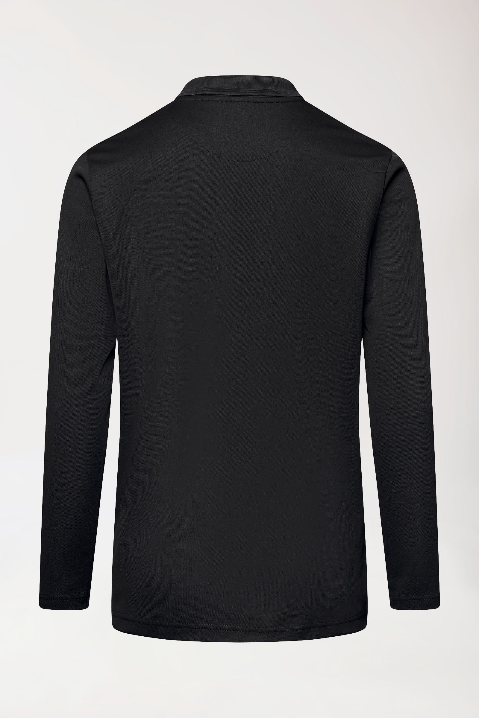 COMFY FLEX Stretch Longsleeve Herren - Polokragen schwarz, Rückansicht 