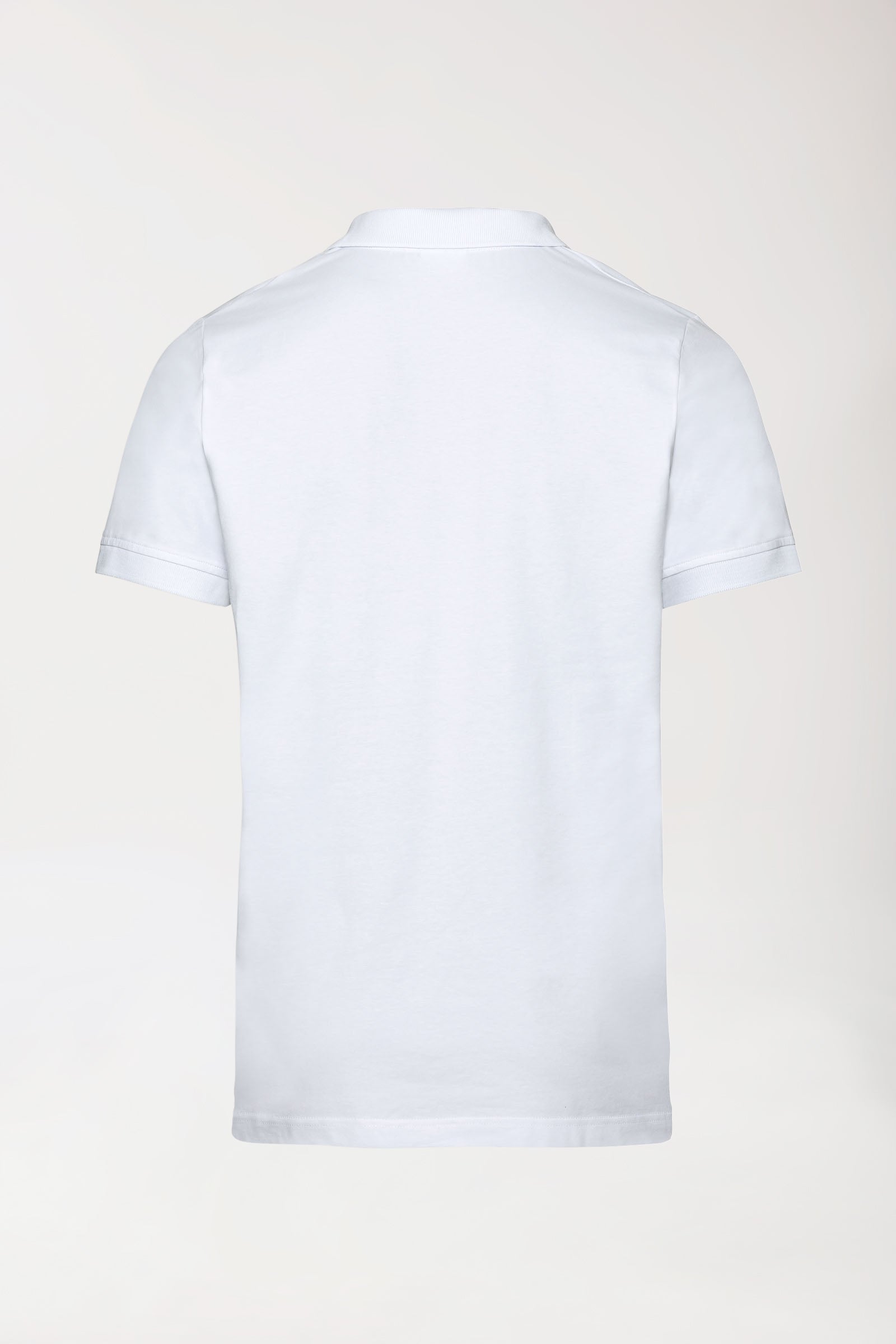 Stretch Shirt Herren - Polokragen - Knopfleiste weiss, Rückansicht 