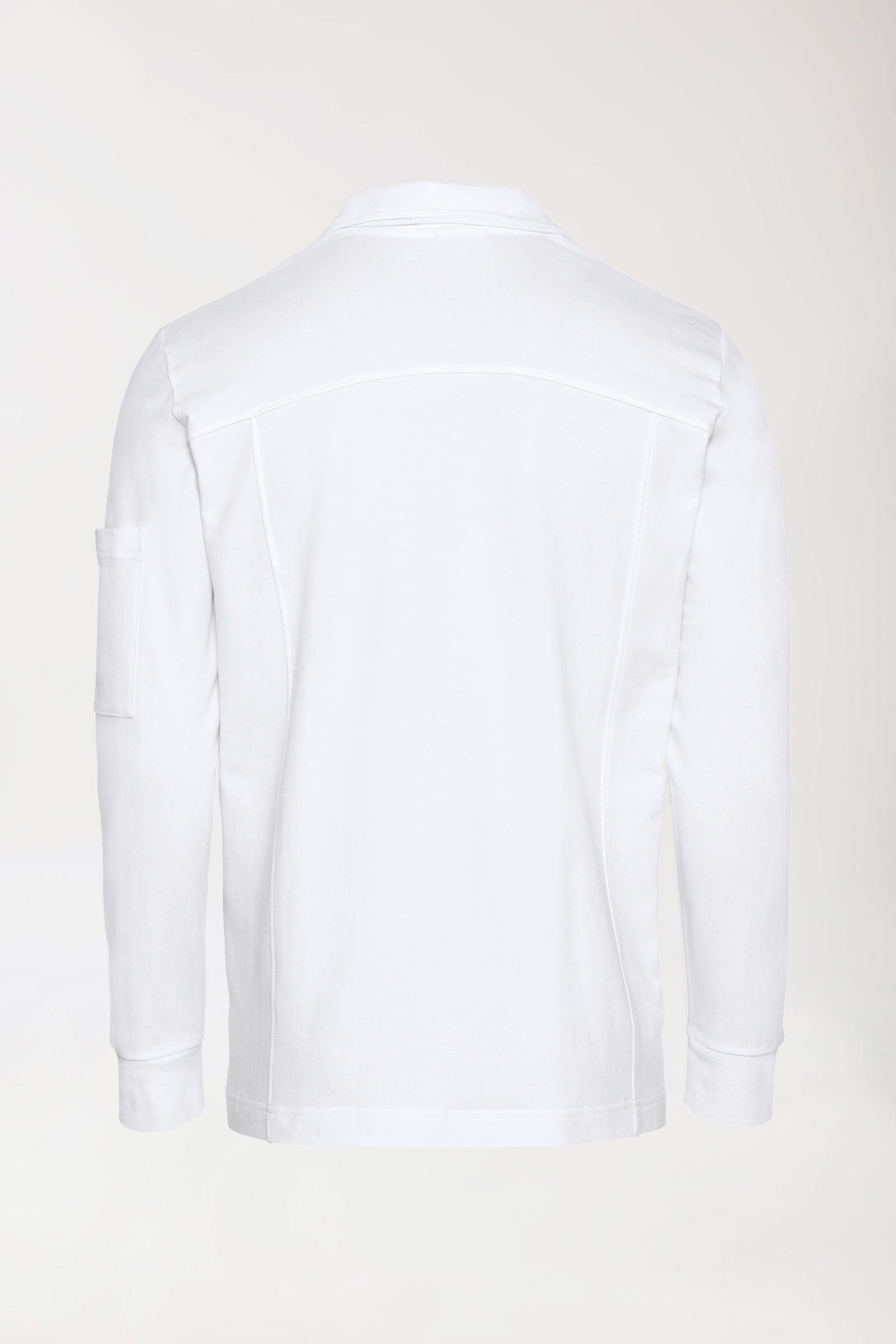 Sweatjacke Herren - Stehkragen weiss, Vue de dos 