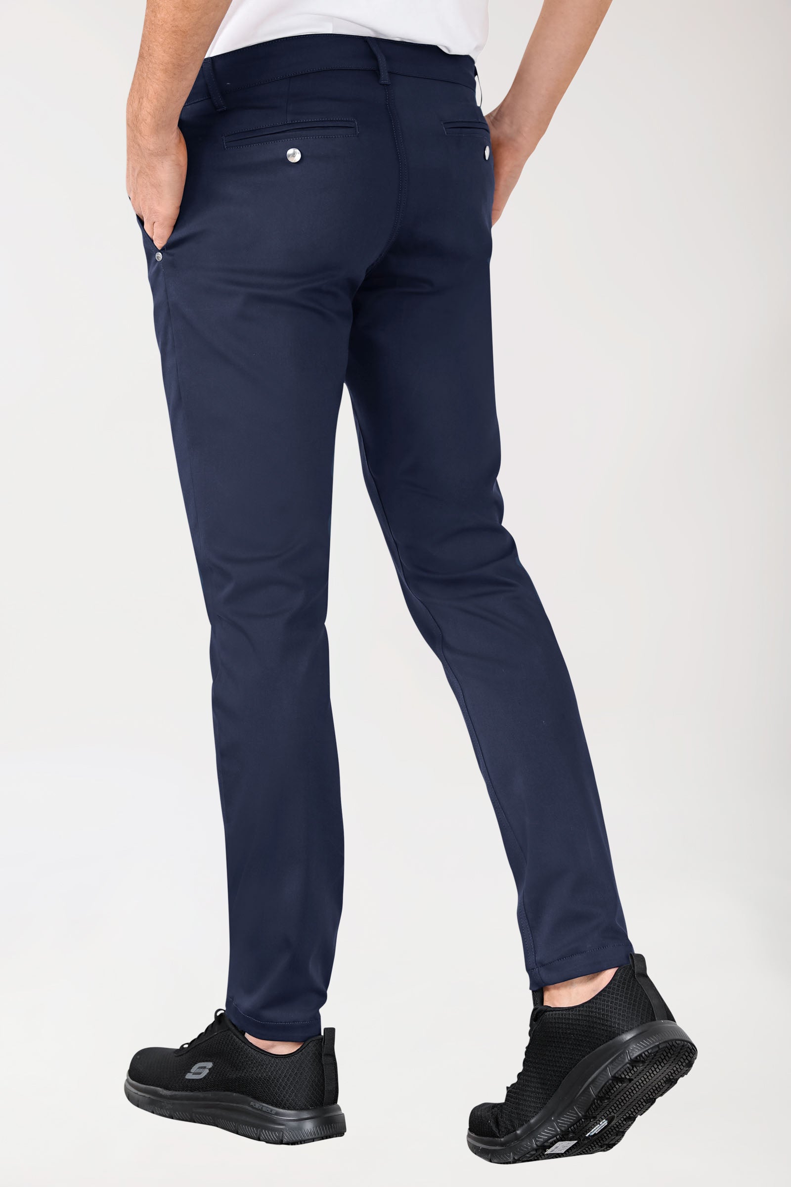 Stretch Hose Herren - Chino Style navy, Rückansicht 