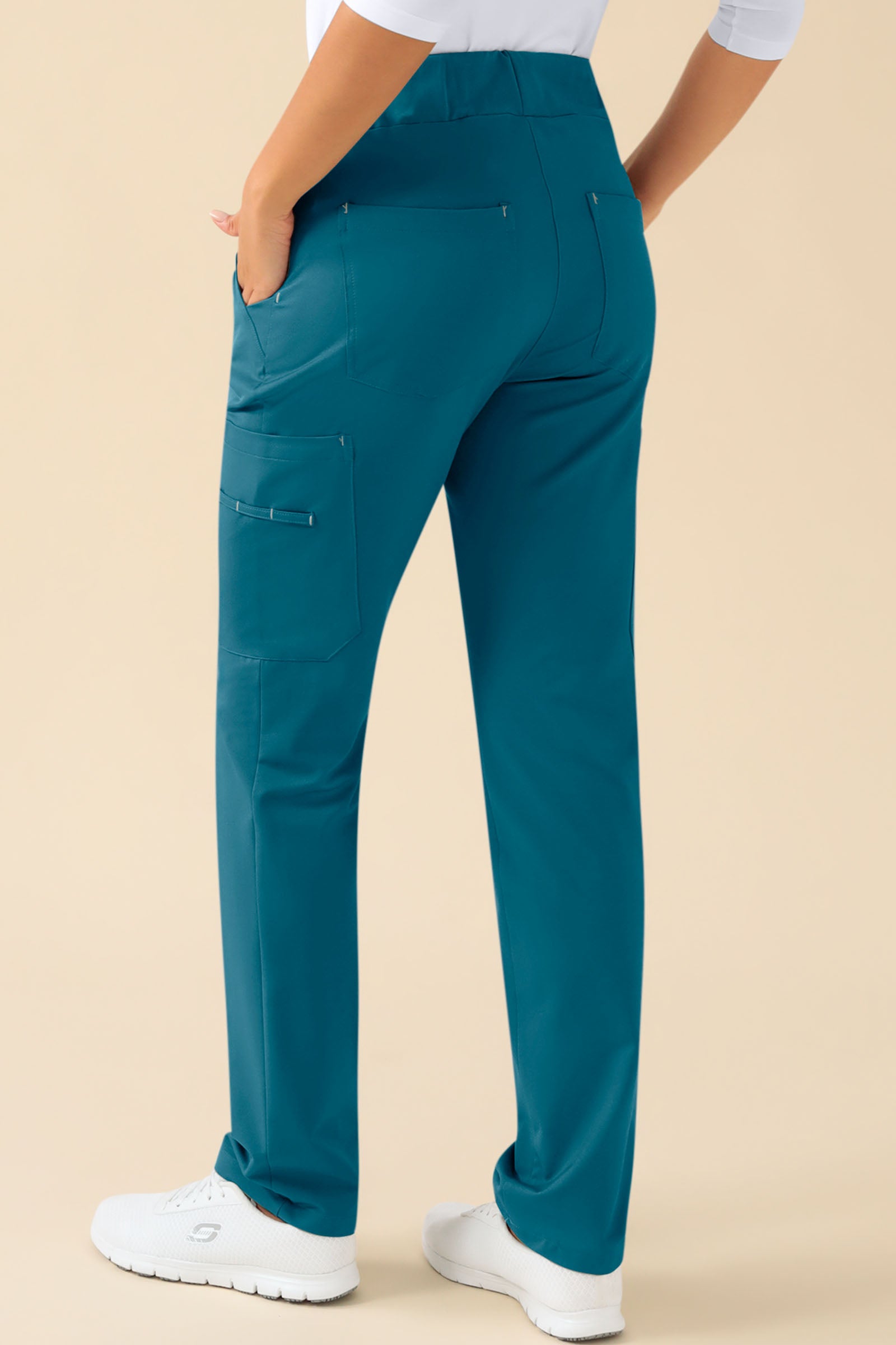 KAERE Hose Damen - gerader Saum mit Beintaschen petrol, Vue de dos 